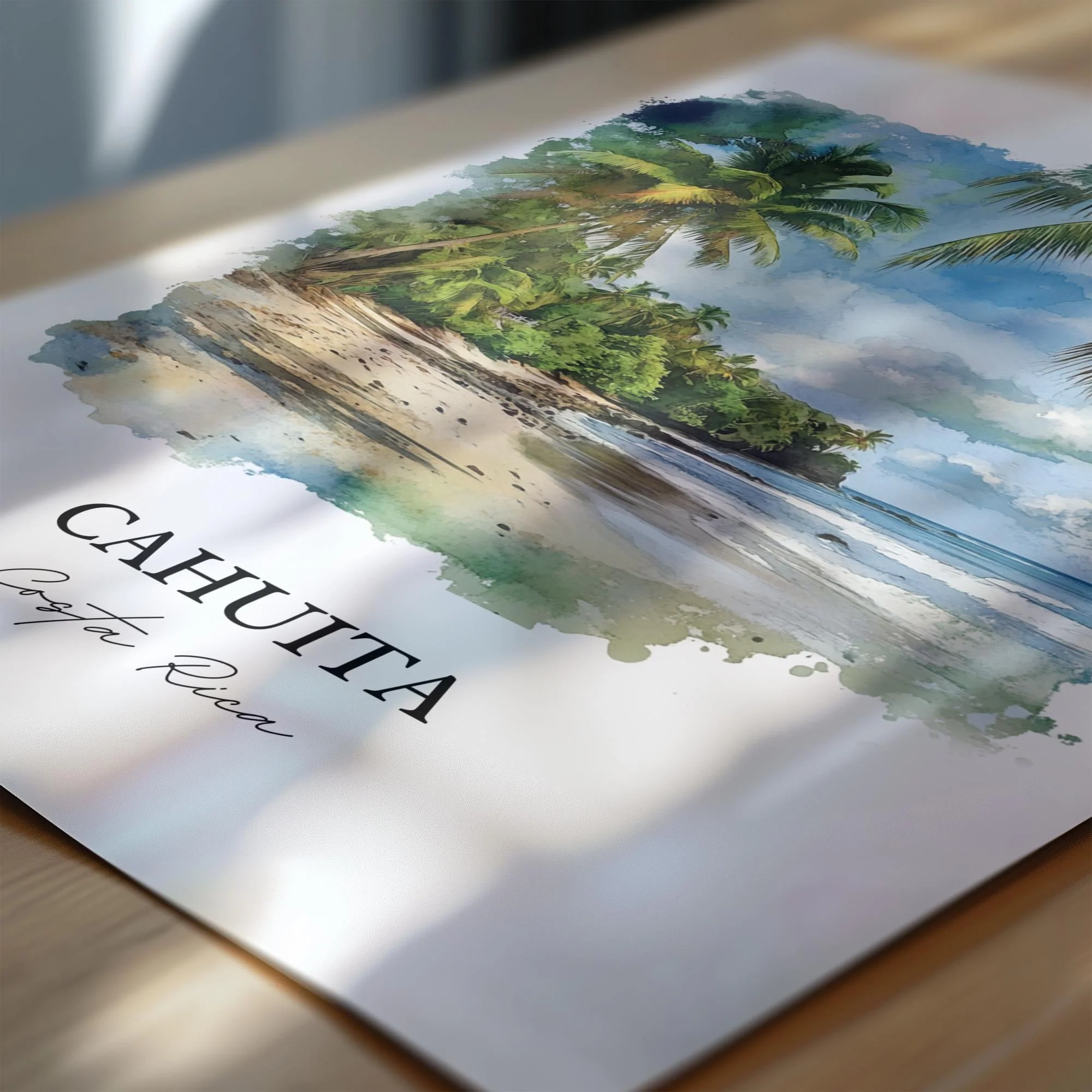 Cahuita, Costa Rica – Watercolor Art Print Playa Blanca - Image 2
