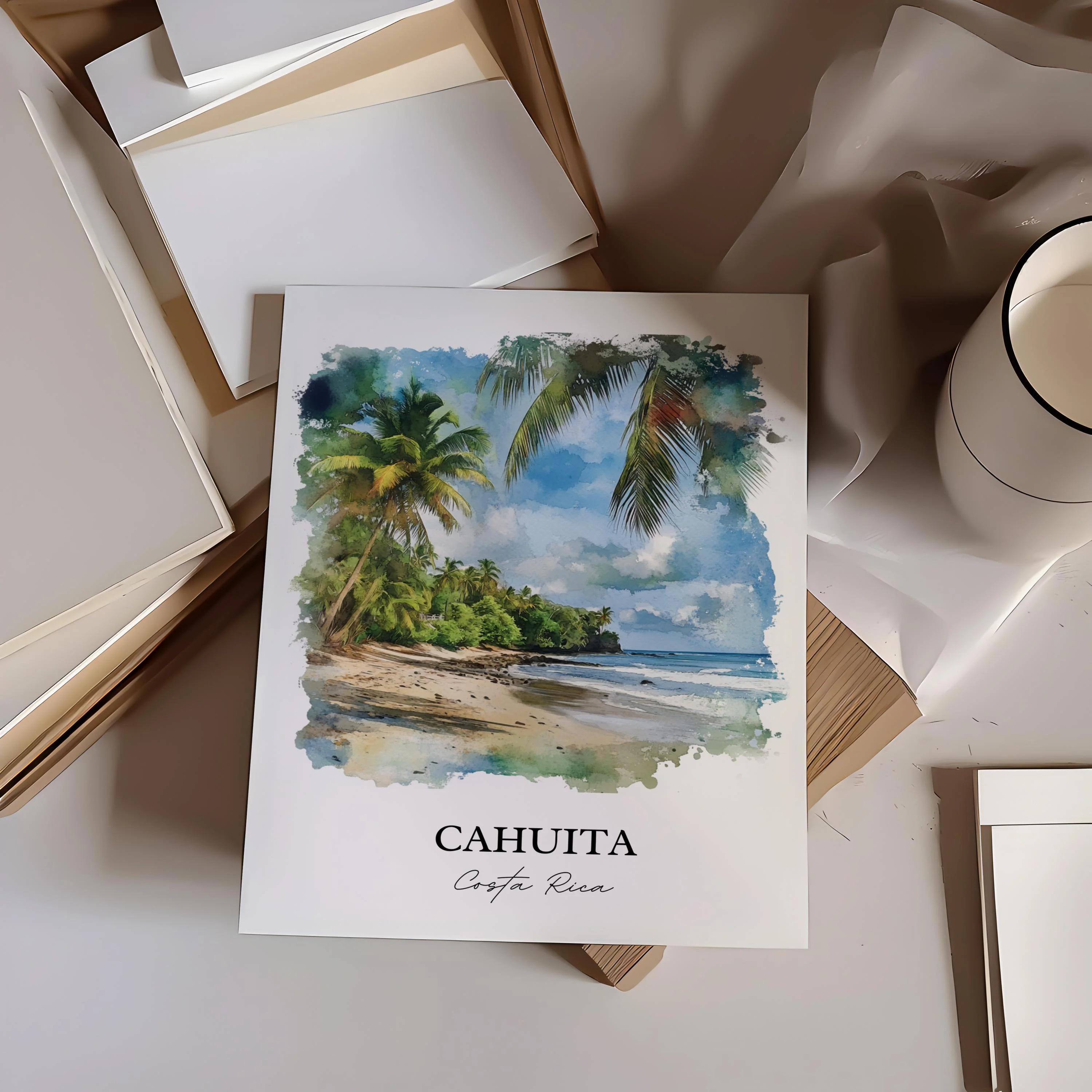 Cahuita, Costa Rica – Watercolor Art Print Playa Blanca - Image 5