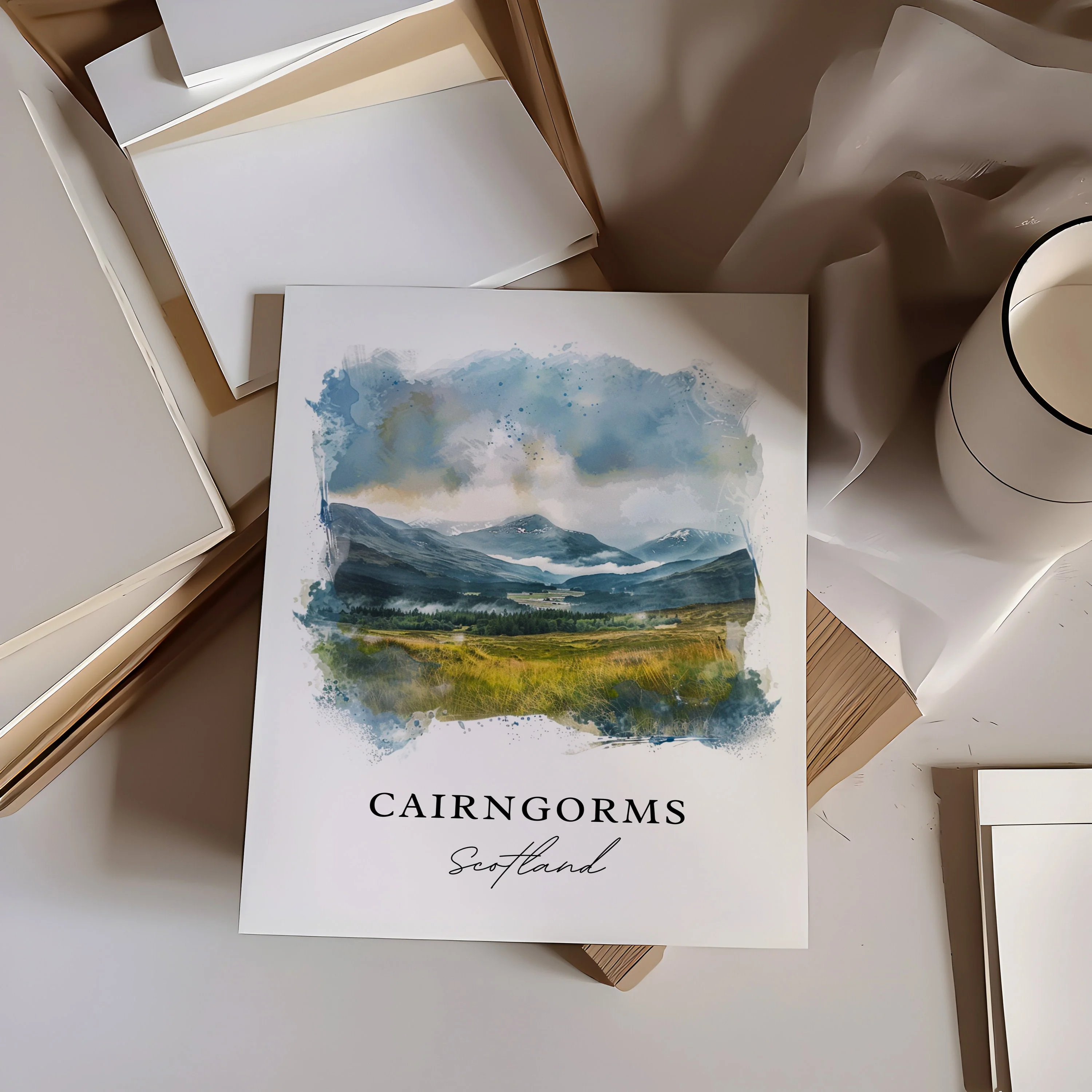 Cairngorms, Scotland – Watercolor Art Print - Image 2