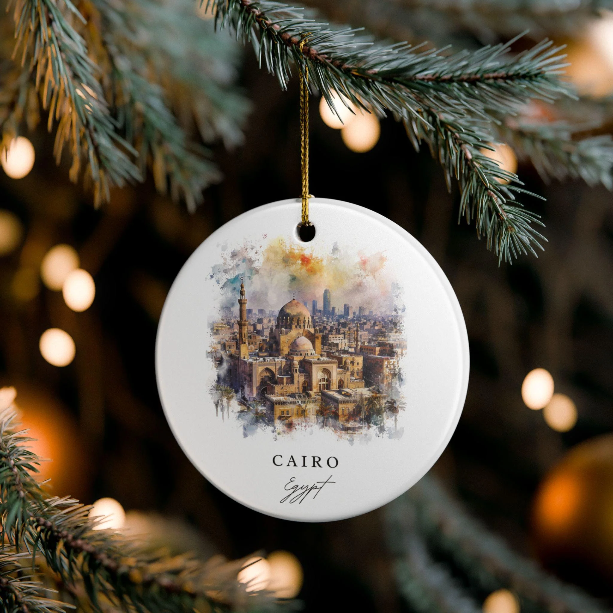 Cairo Egypt Ornament: Unique Cairo Egypt Souvenir, Egypt Xmas Decor, and Authentic Egypt Gift - Image 4