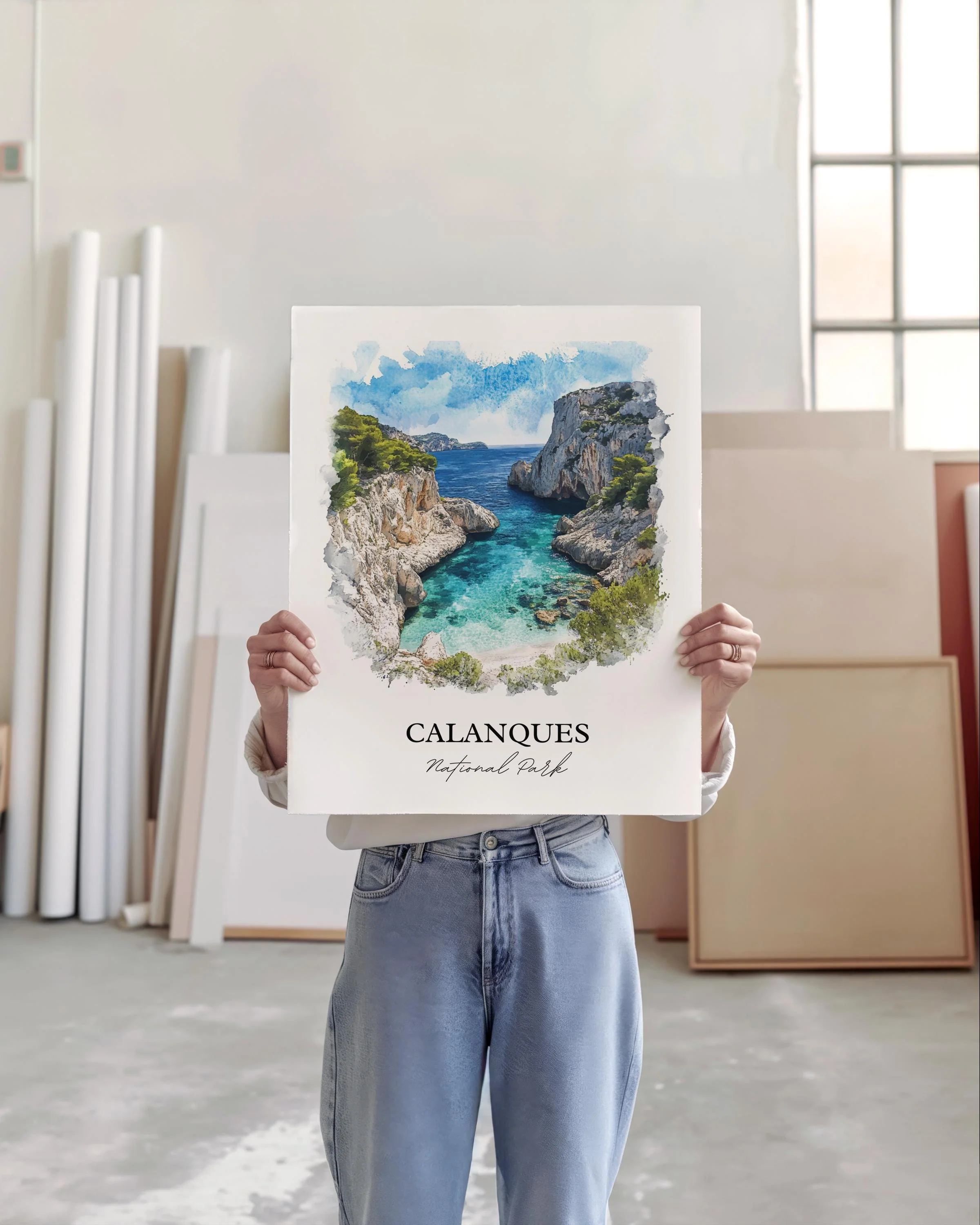 Calanques National Park, France – Watercolor Art Print - Image 4