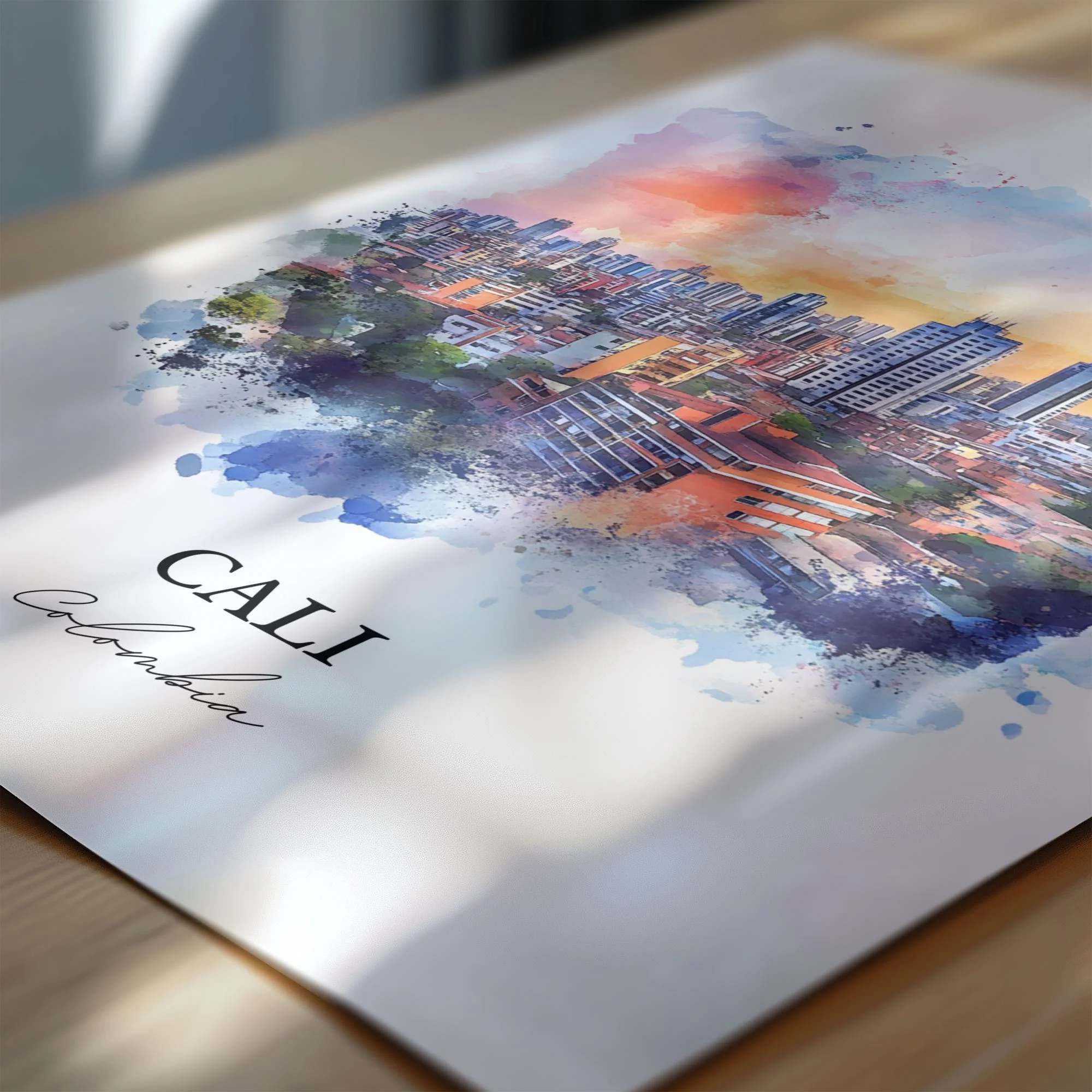 Cali, Colombia – Watercolor Art Print - Image 2