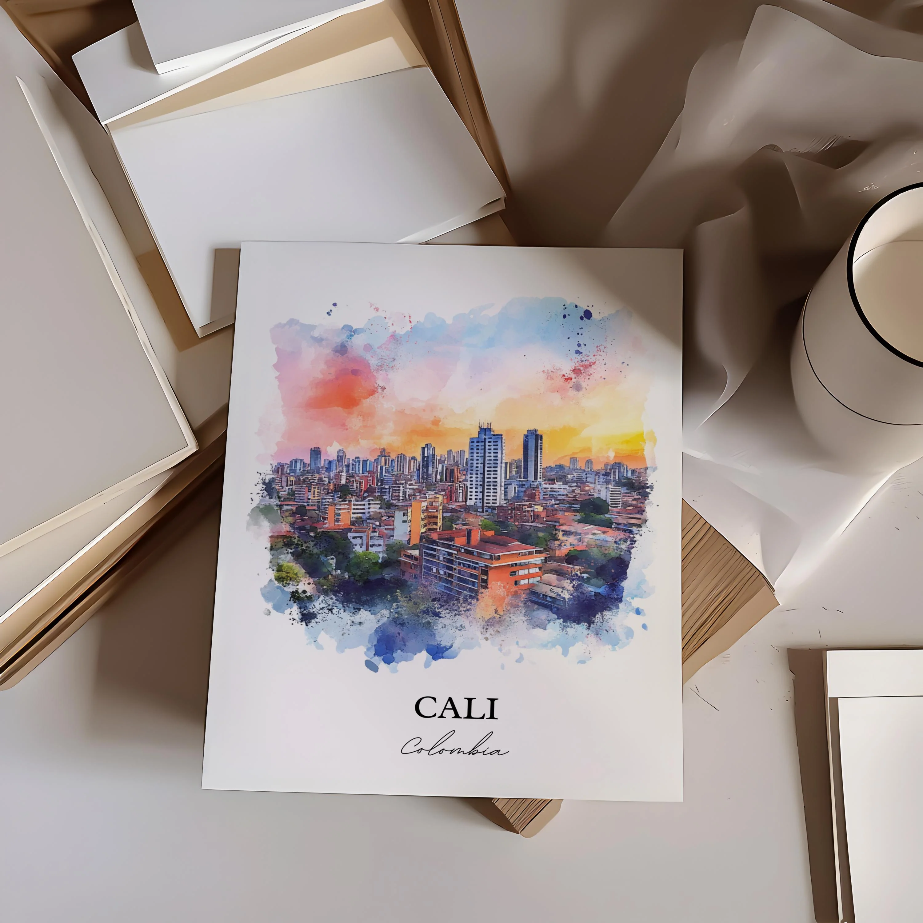 Cali, Colombia – Watercolor Art Print - Image 4
