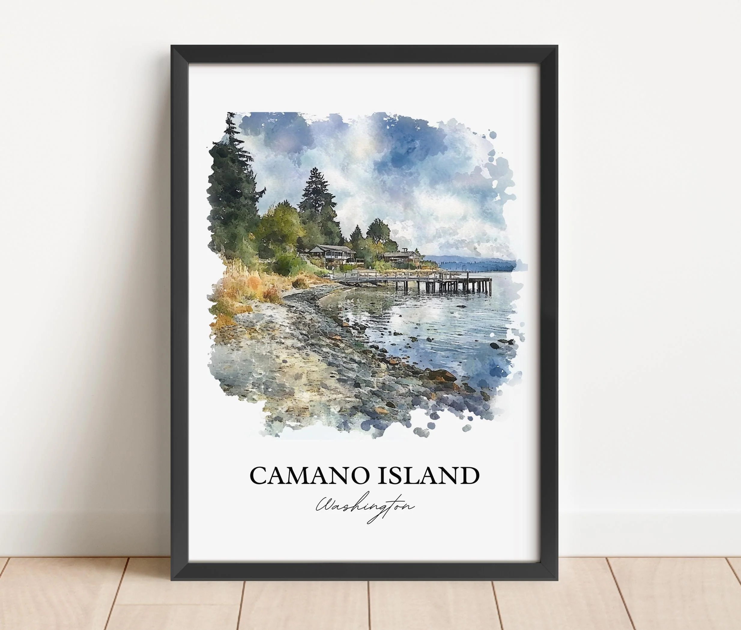 Camano Island, USA – Watercolor Art Print