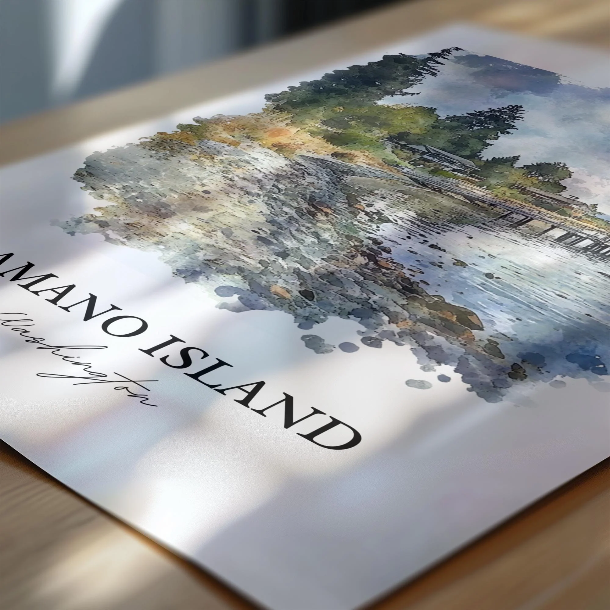 Camano Island, USA – Watercolor Art Print - Image 2