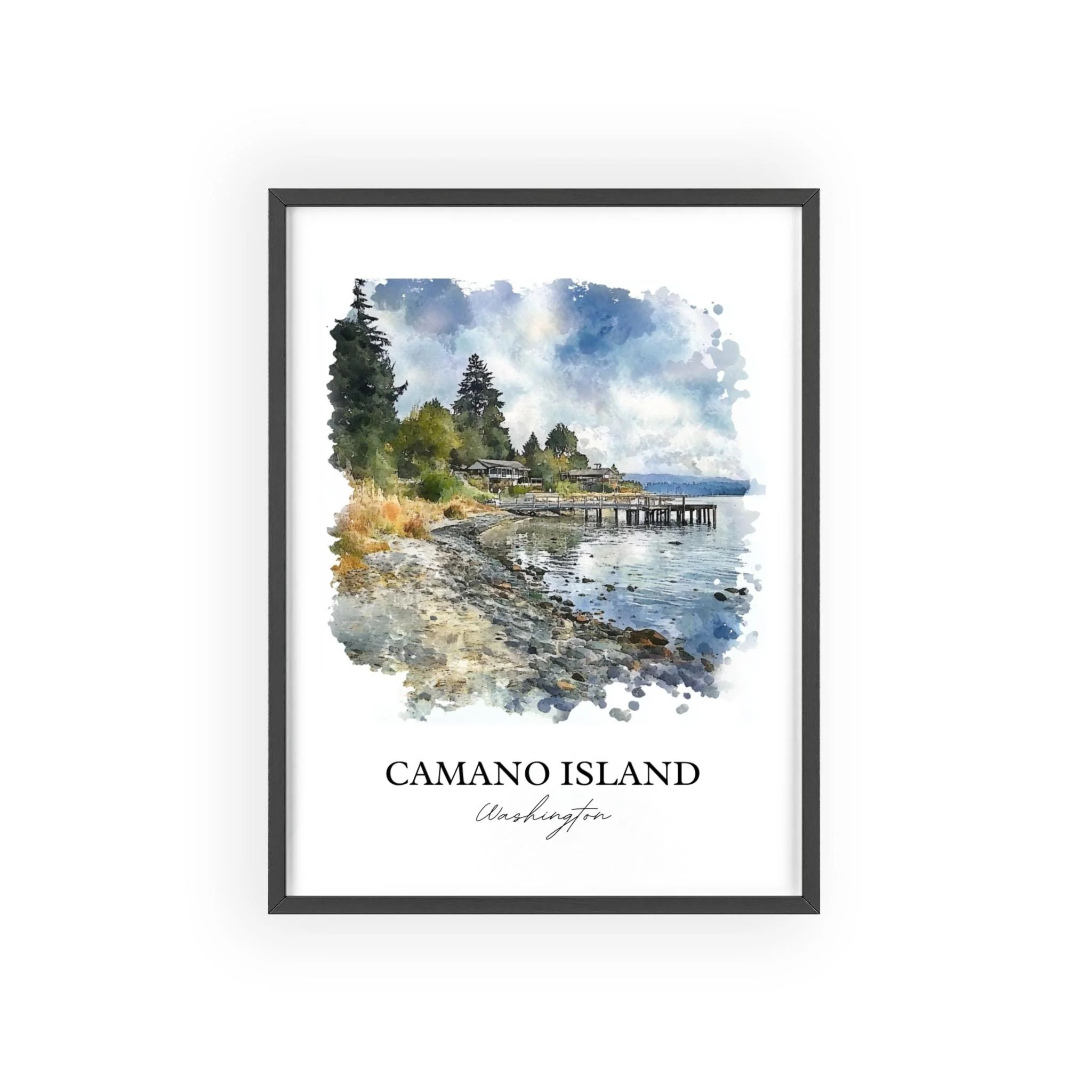Camano Island, USA – Watercolor Art Print - Image 7