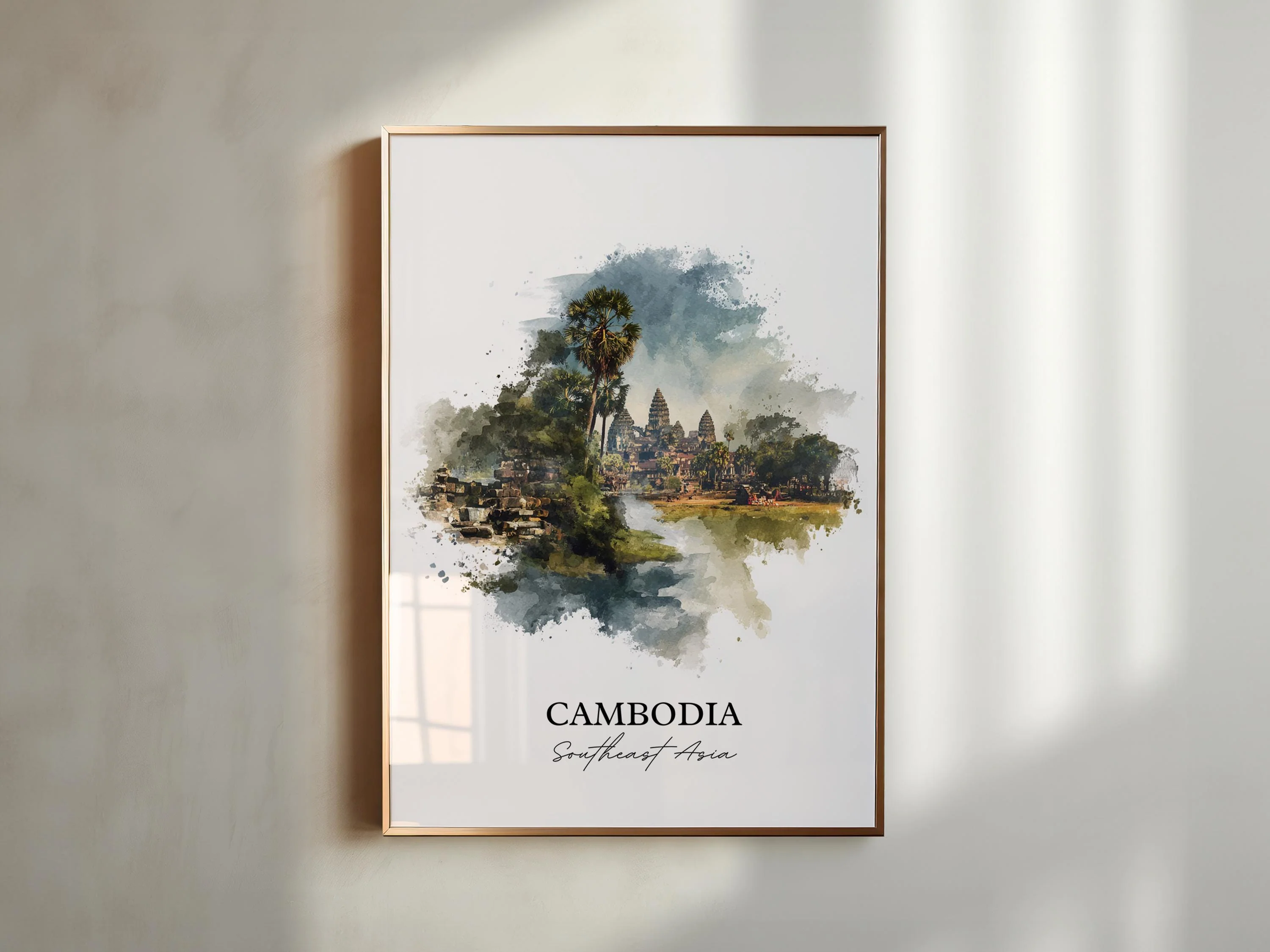 Cambodia, Cambodia – Watercolor Art Print - Image 3