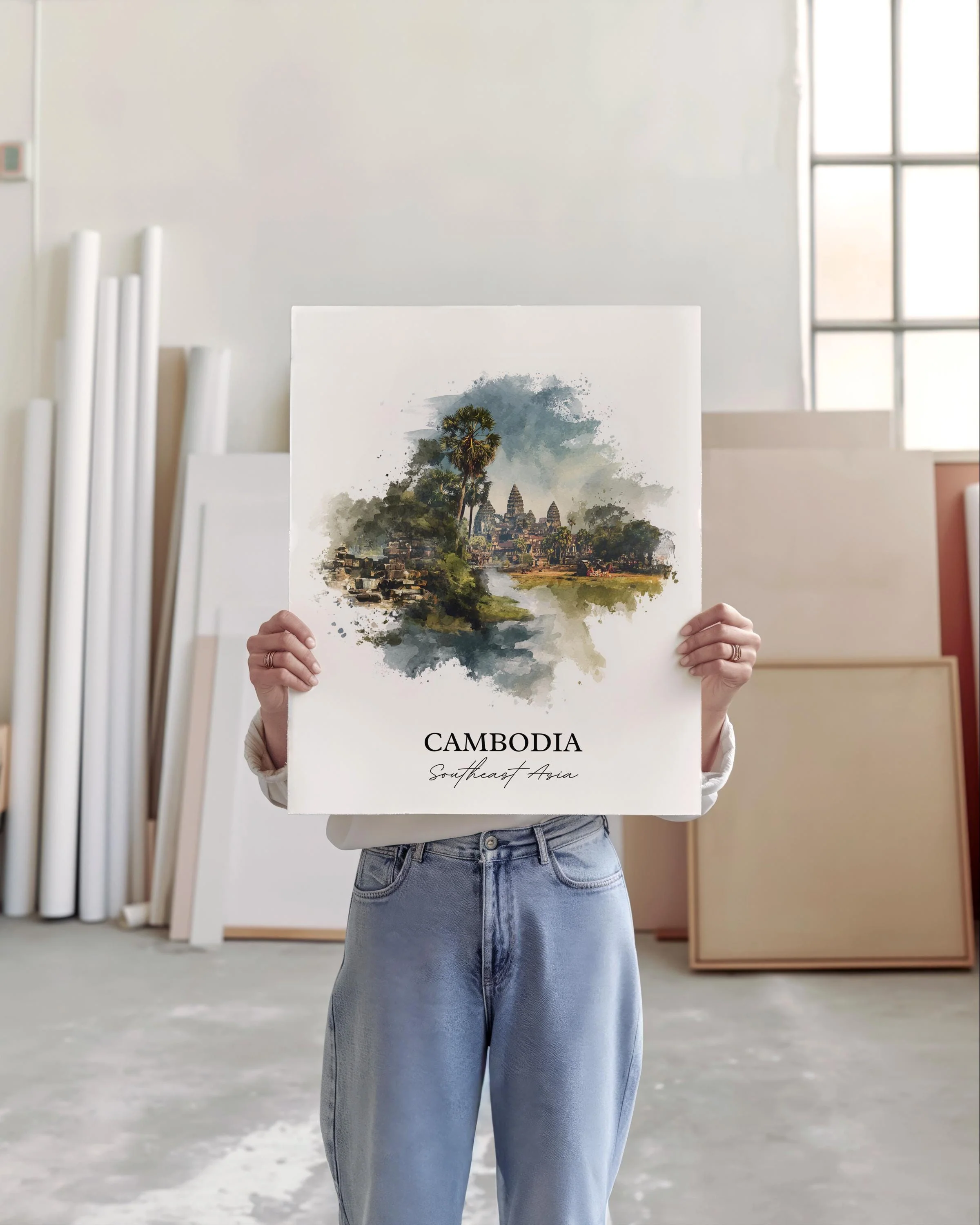 Cambodia, Cambodia – Watercolor Art Print - Image 4