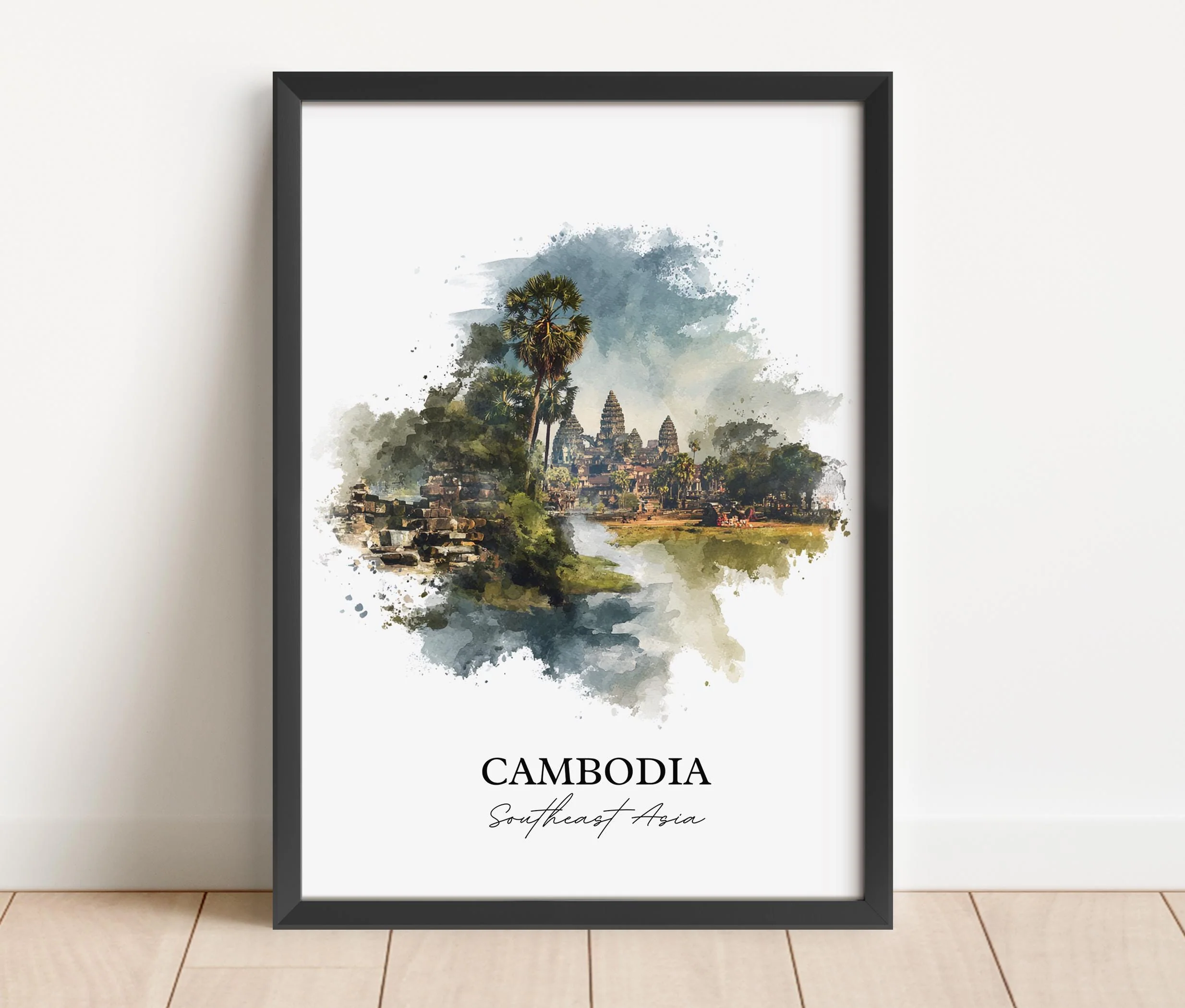 Cambodia, Cambodia – Watercolor Art Print - Image 6