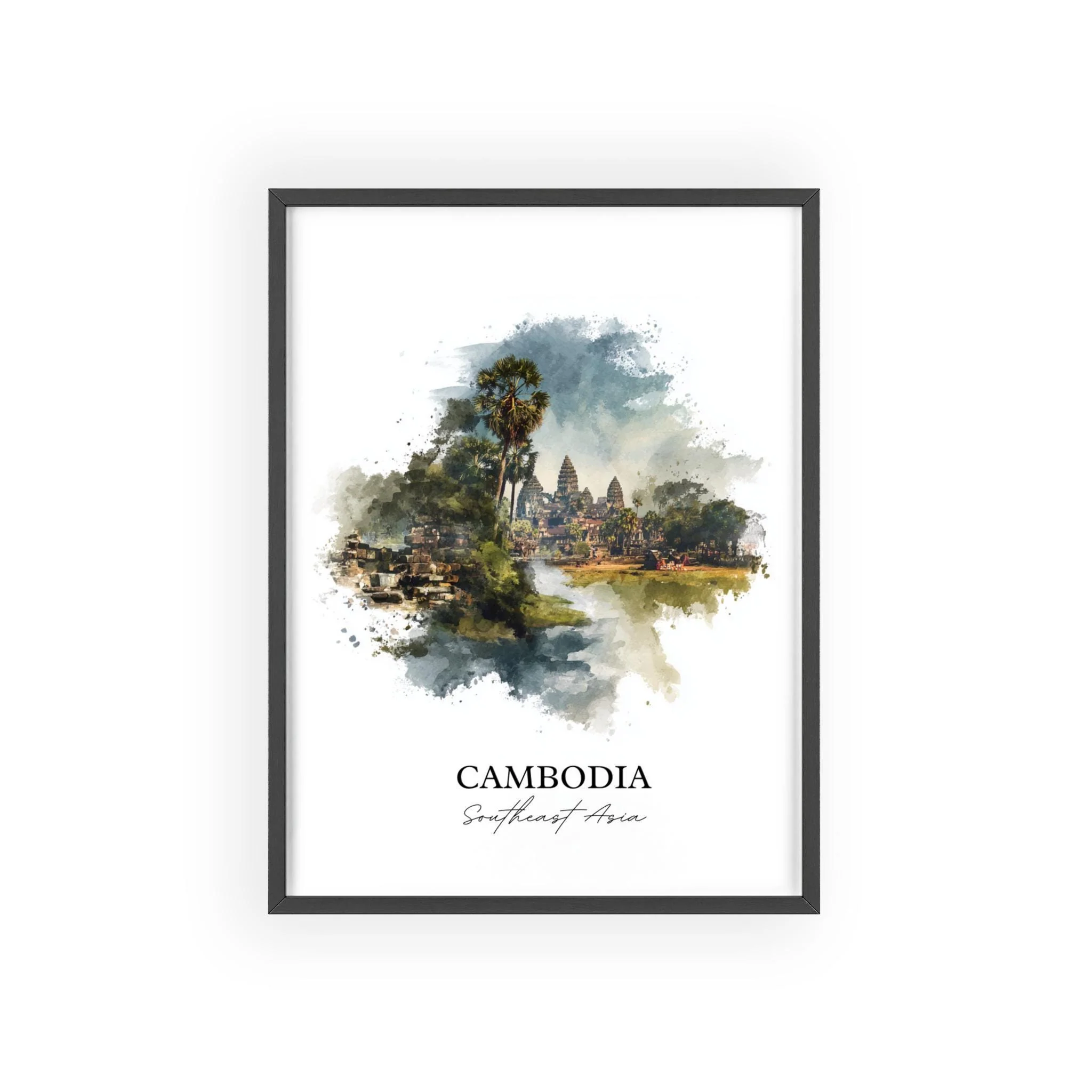 Cambodia, Cambodia – Watercolor Art Print - Image 7