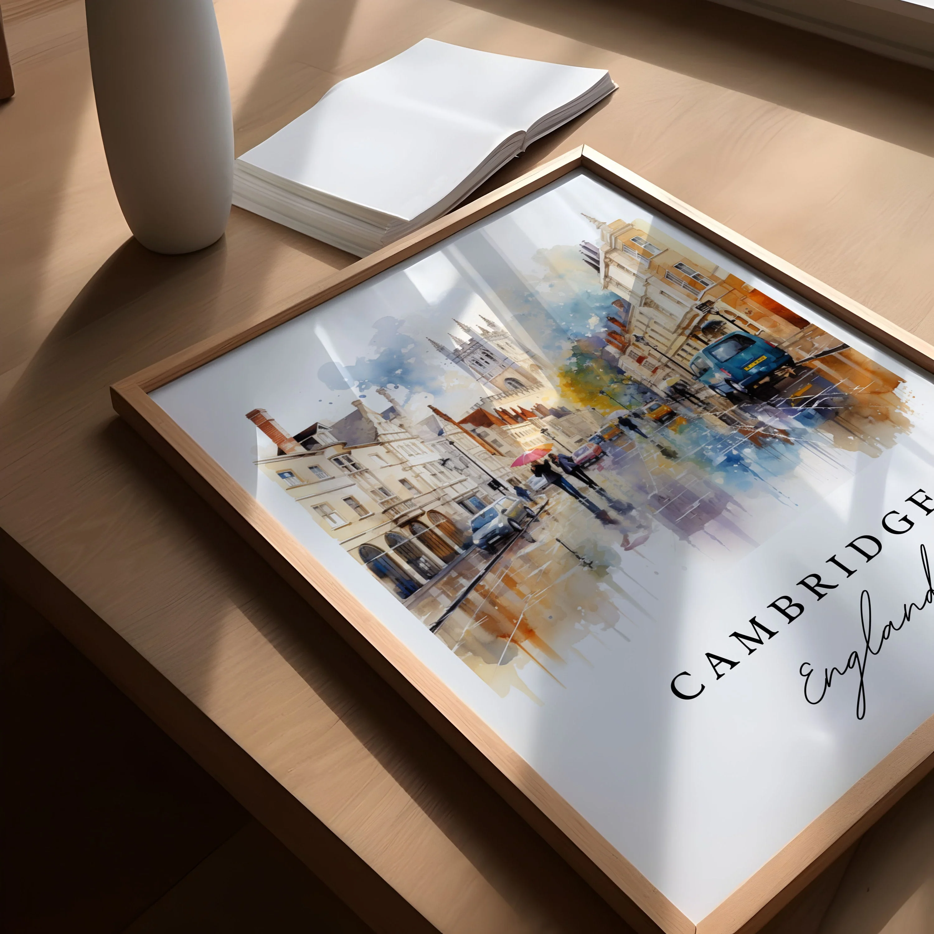 Cambridge, England – Watercolor Art Print - Image 4