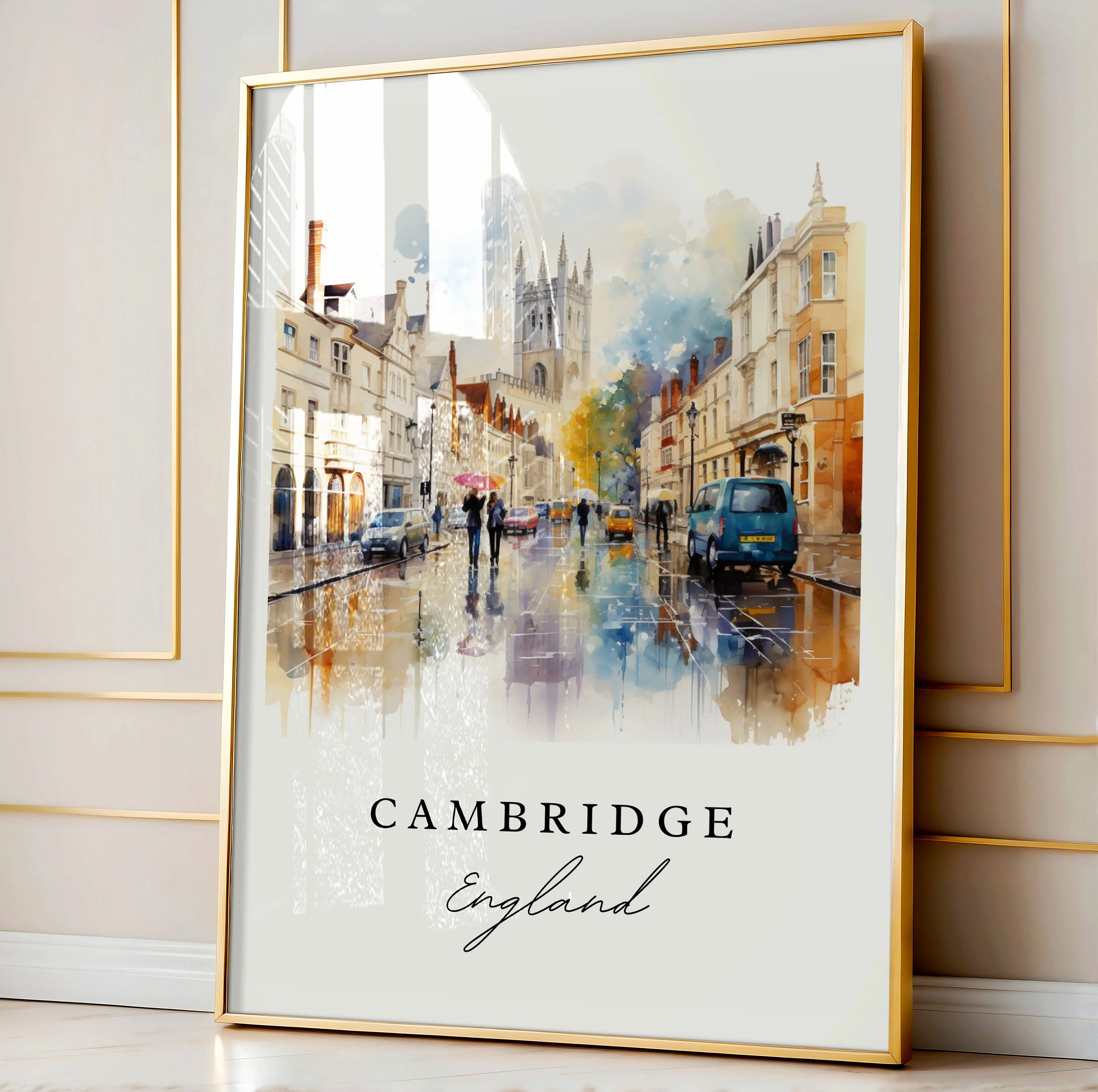 Cambridge, England – Watercolor Art Print - Image 5