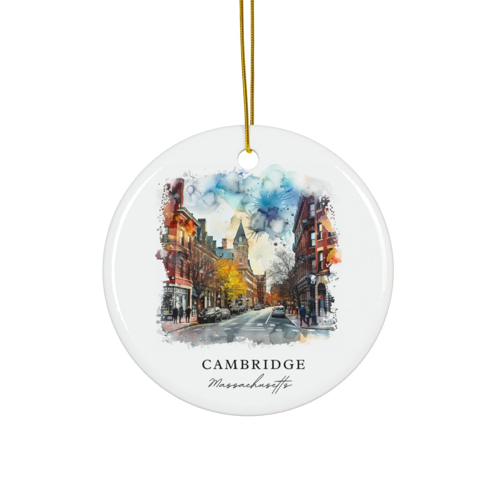 Cambridge Massachusetts Christmas Ornament