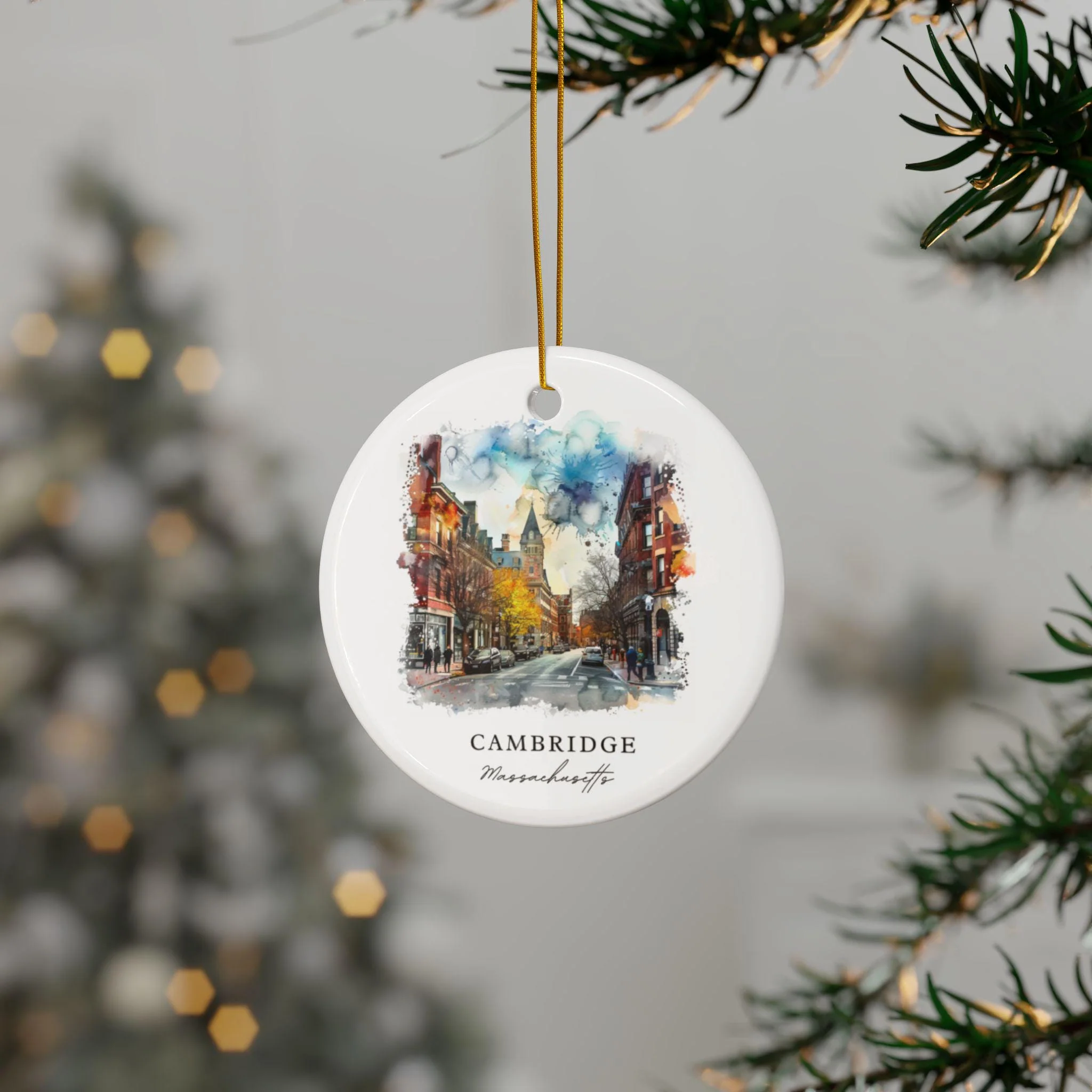 Cambridge Massachusetts Christmas Ornament - Image 3