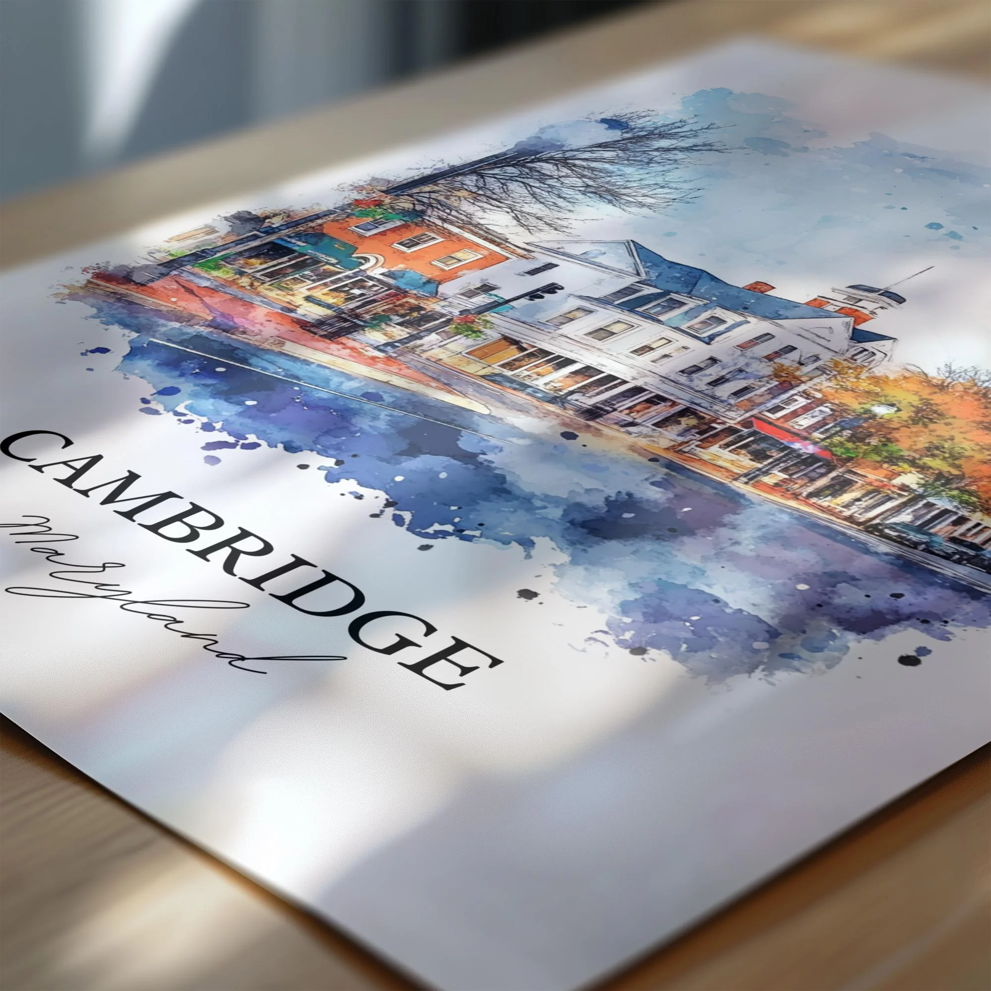 Cambridge, MD, USA – Watercolor Art Print - Image 2