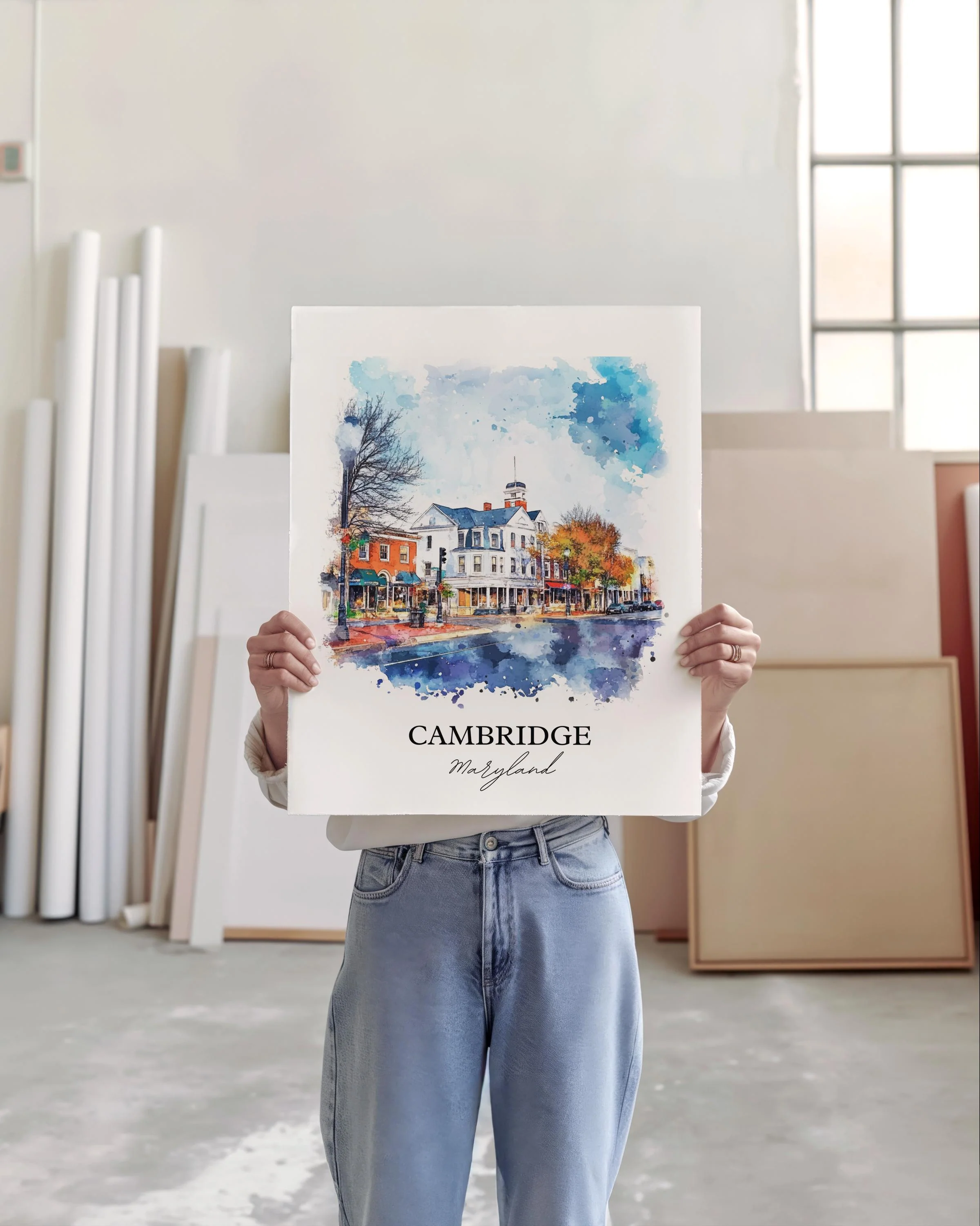 Cambridge, MD, USA – Watercolor Art Print - Image 3