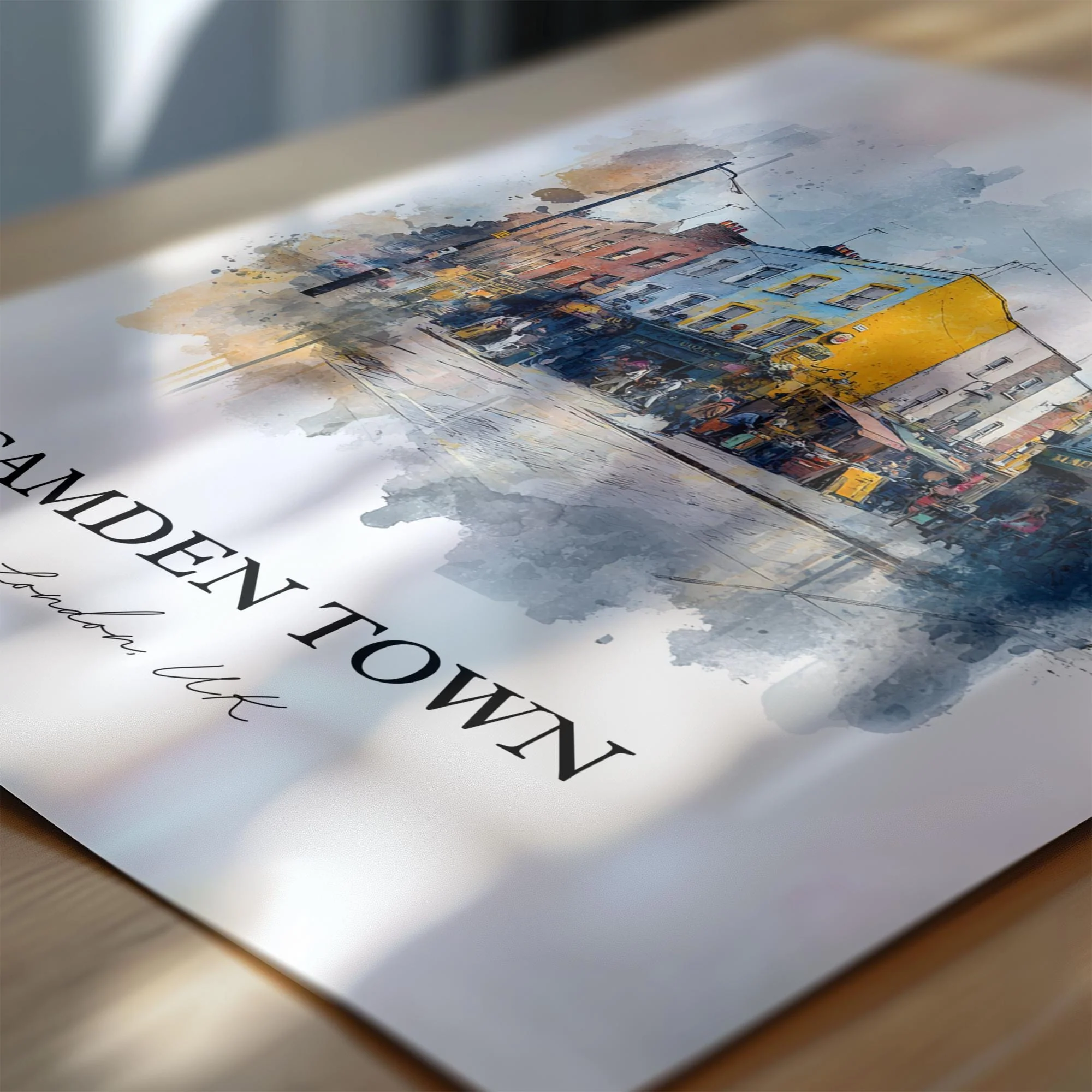 Camden Town, England – Watercolor Art Print - Image 2