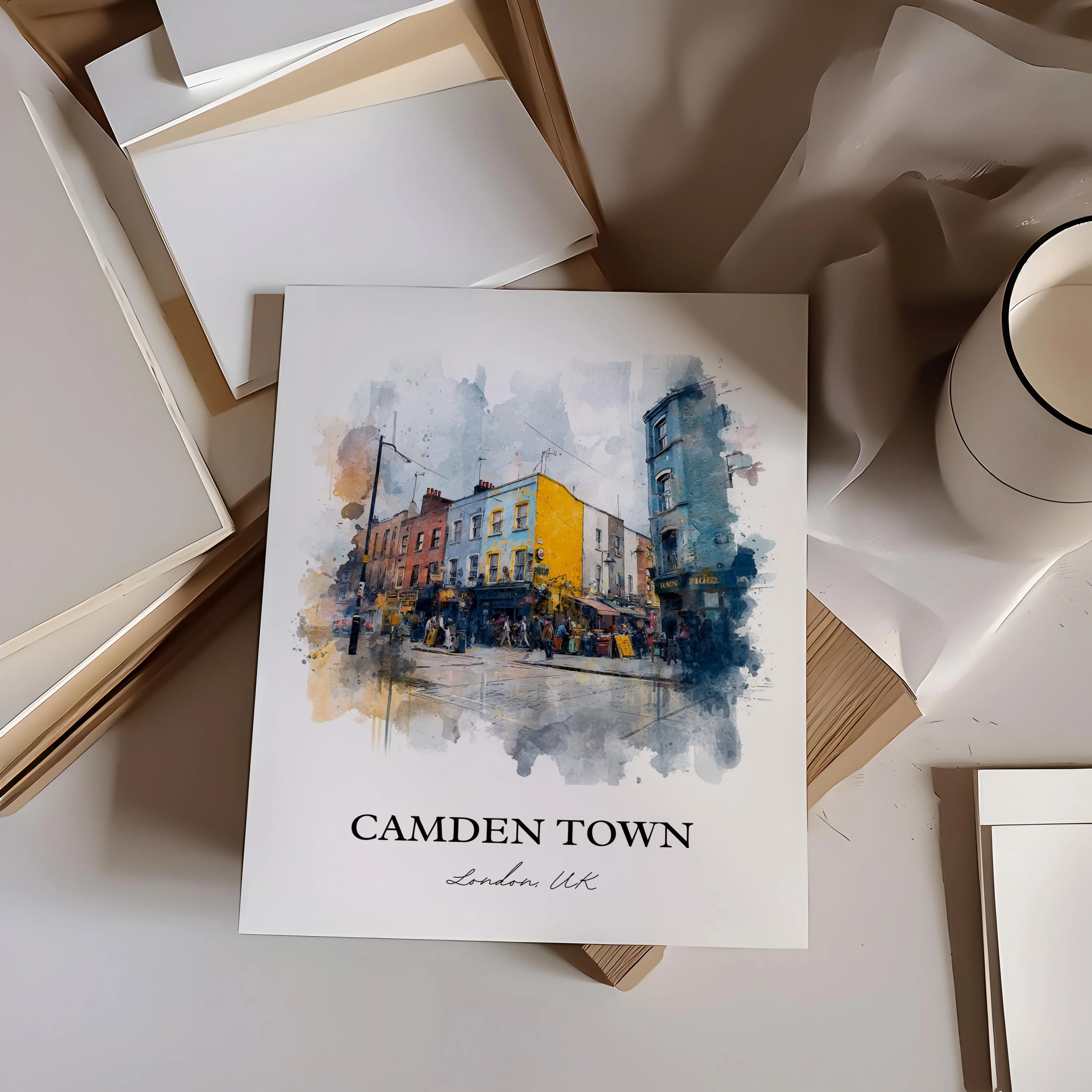 Camden Town, England – Watercolor Art Print - Image 5