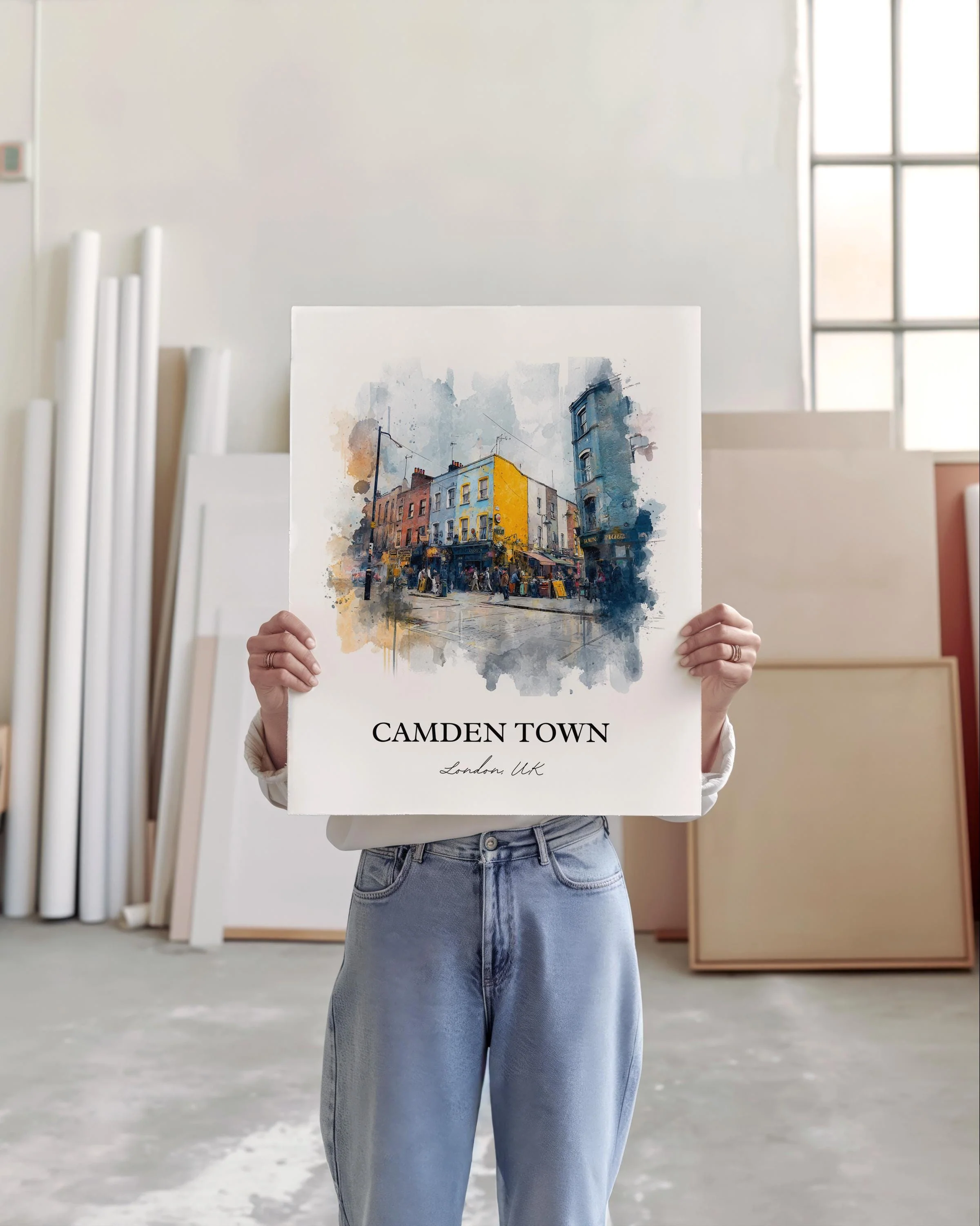 Camden Town, England – Watercolor Art Print - Image 7