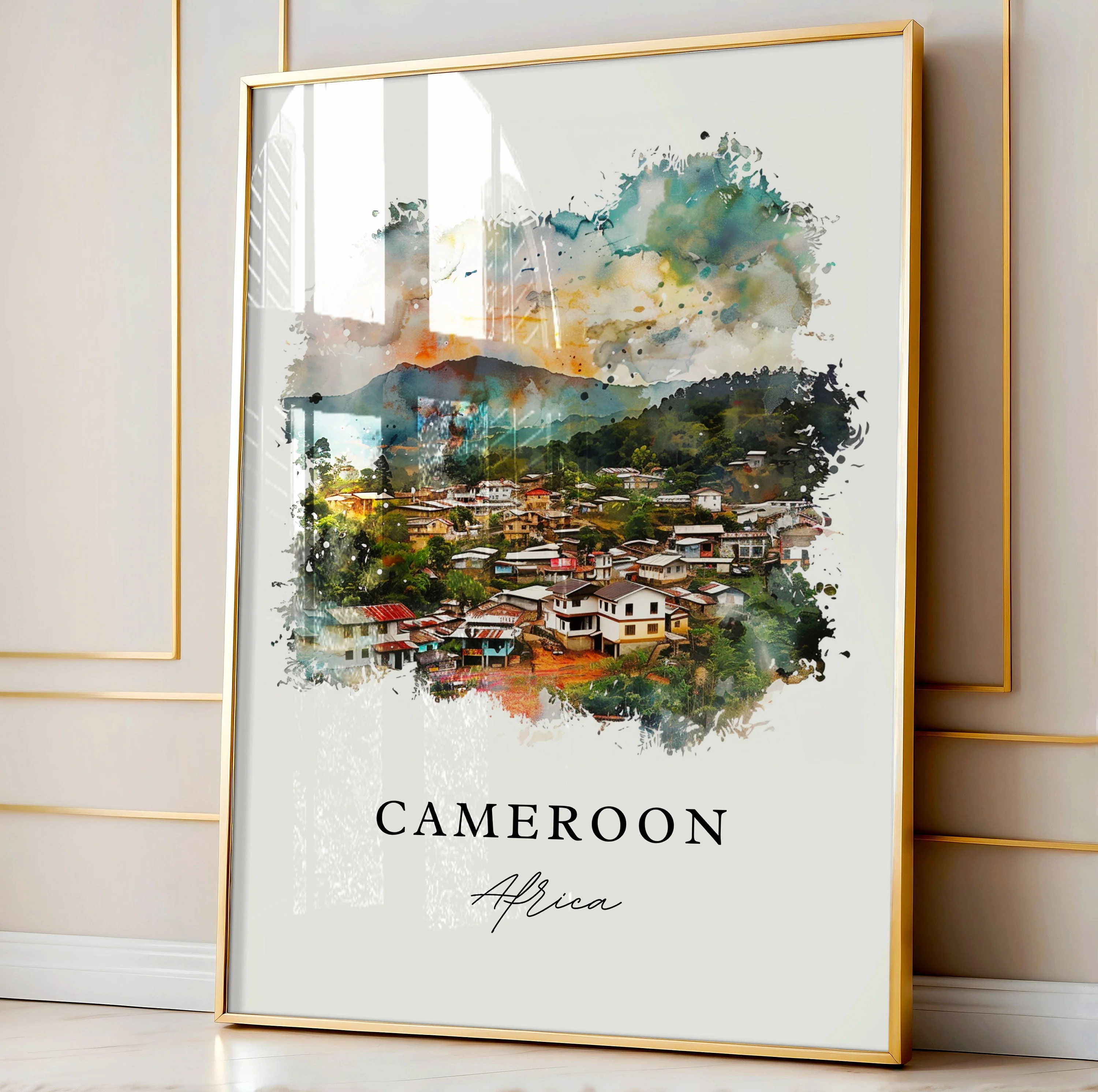 Cameroon, Africa – Watercolor Art Print - Image 4