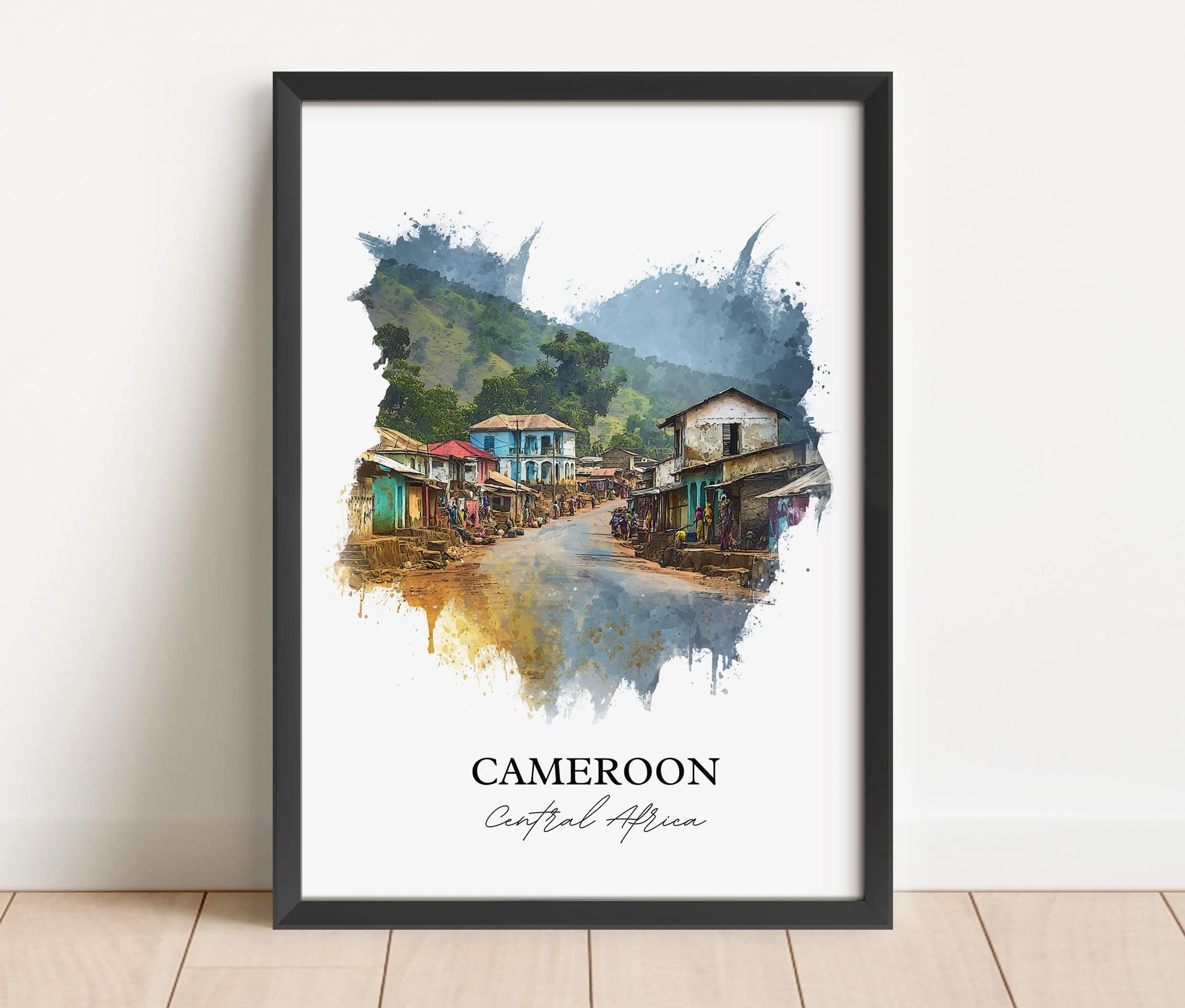 Cameroon, Africa – Watercolor Art Print - Image 6