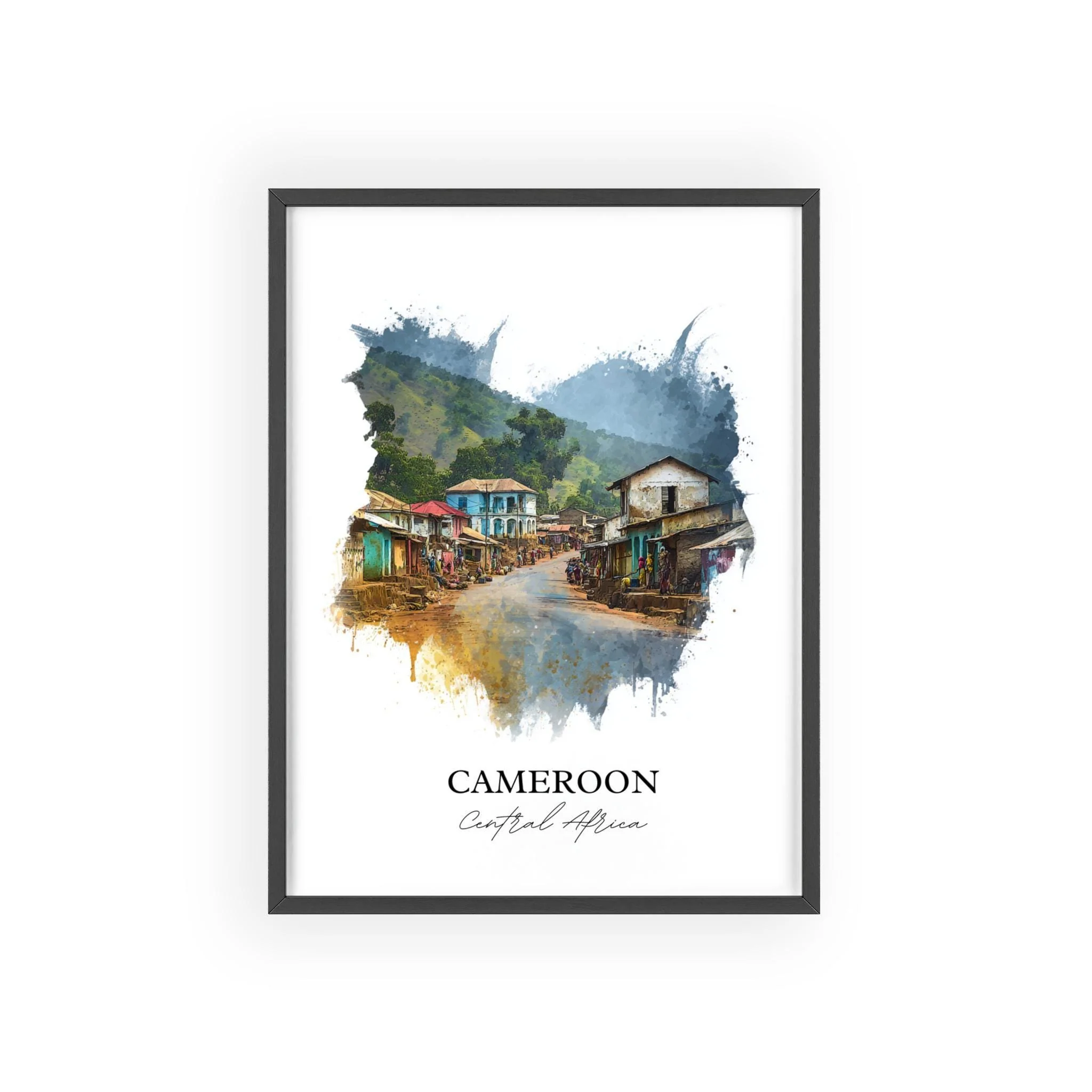 Cameroon, Africa – Watercolor Art Print - Image 7