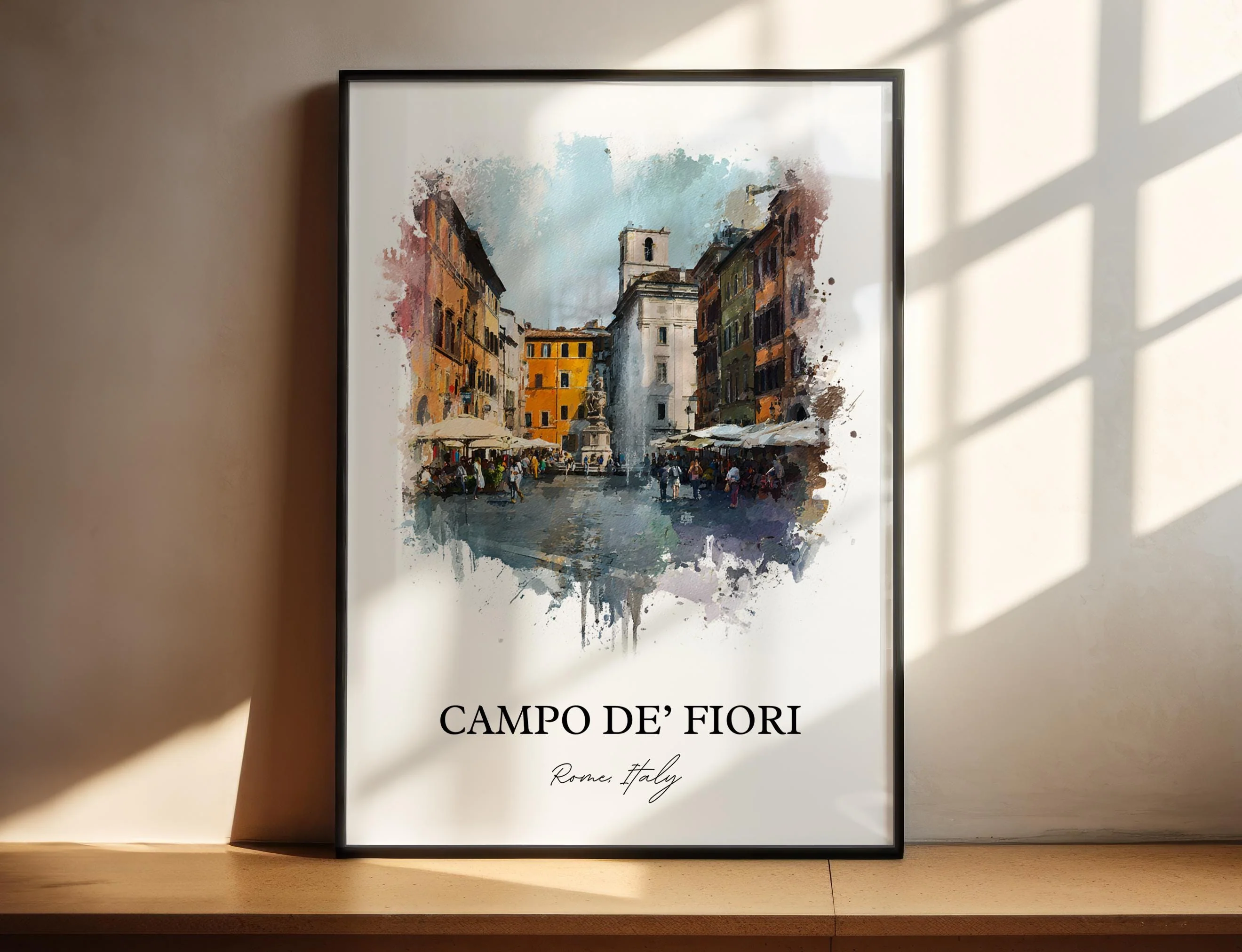 Campo de' Fiori, Italy – Watercolor Art Print