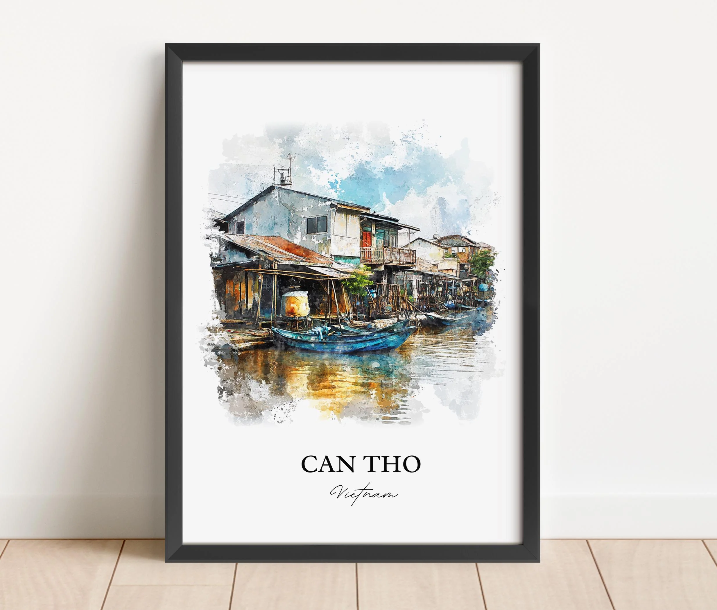 Can Tho, Vietnam – Mekong Delta Watercolor Art Print - Image 4