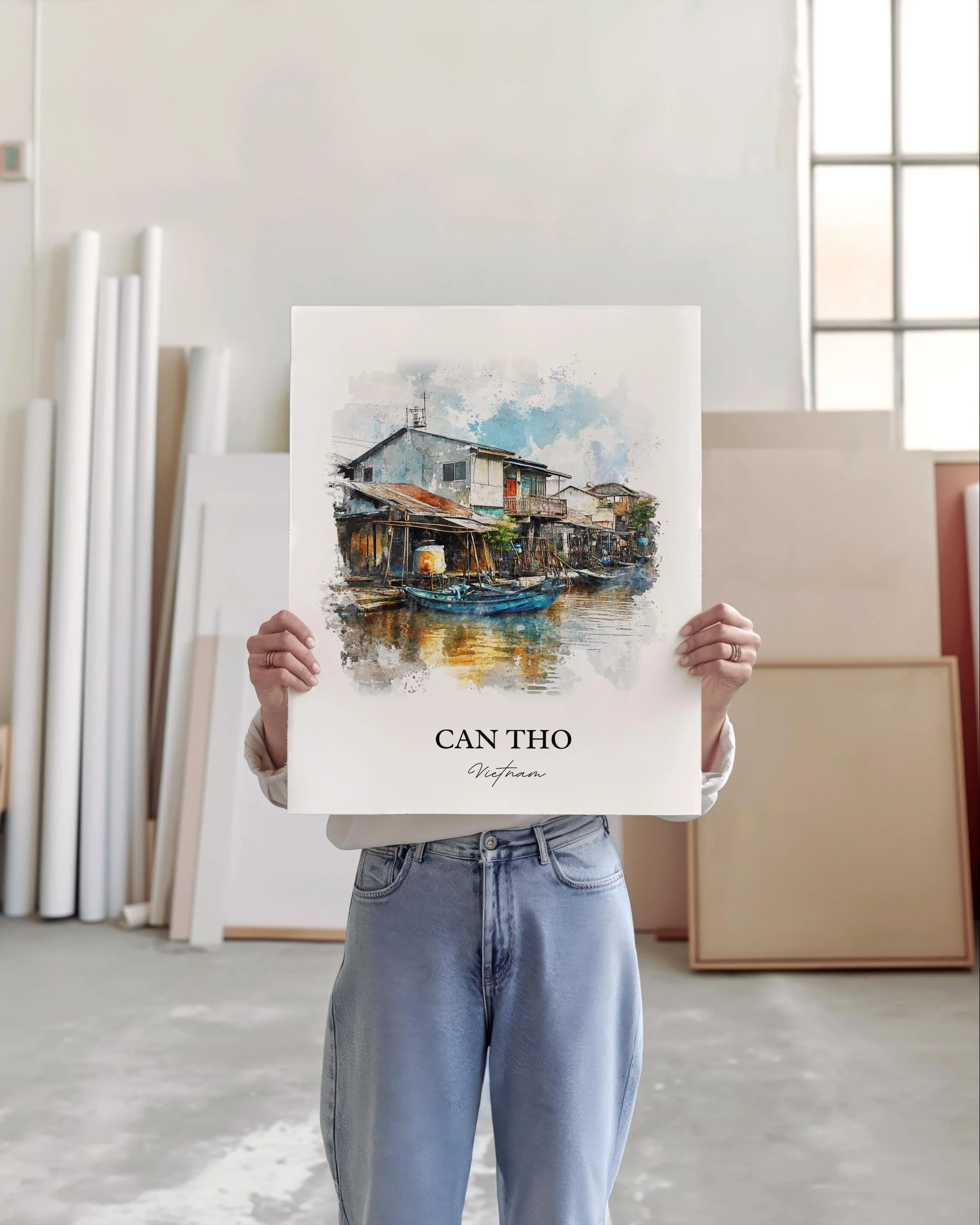 Can Tho, Vietnam – Mekong Delta Watercolor Art Print - Image 5