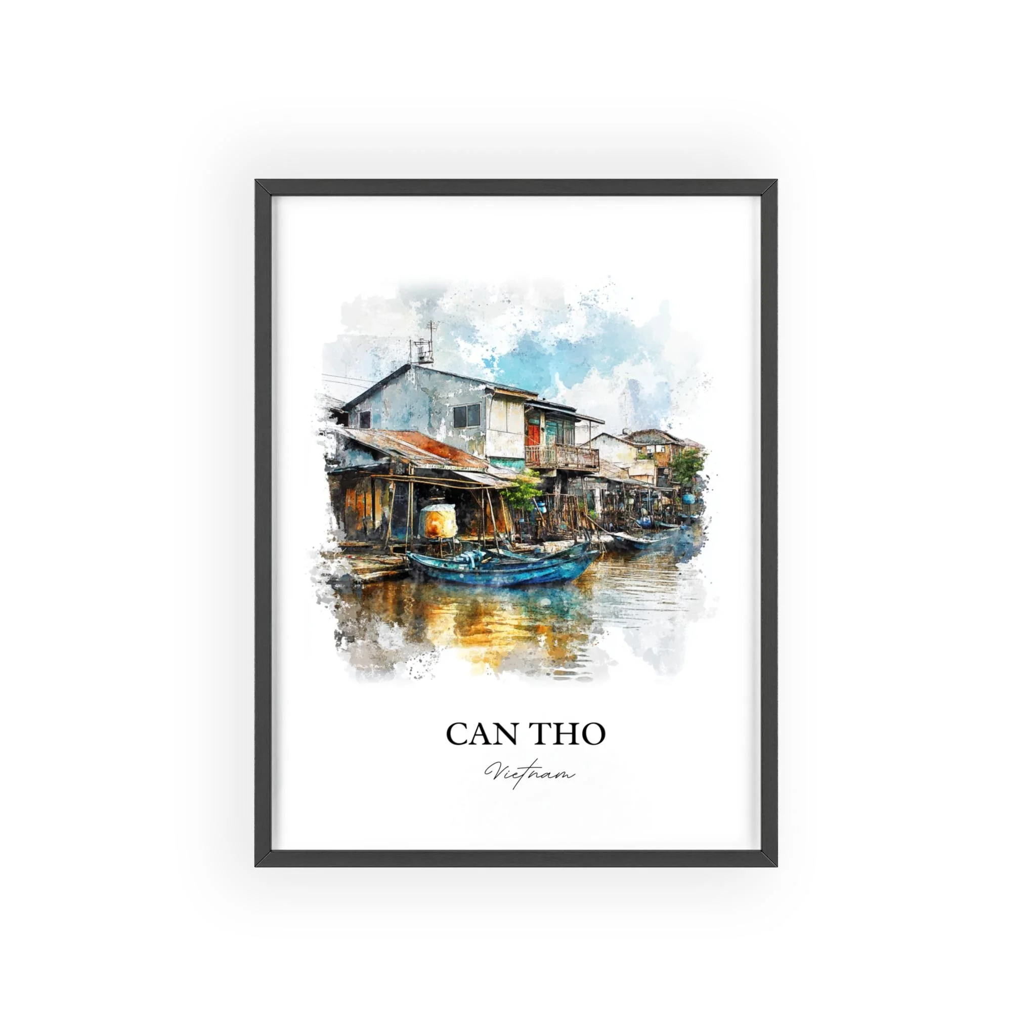 Can Tho, Vietnam – Mekong Delta Watercolor Art Print - Image 7