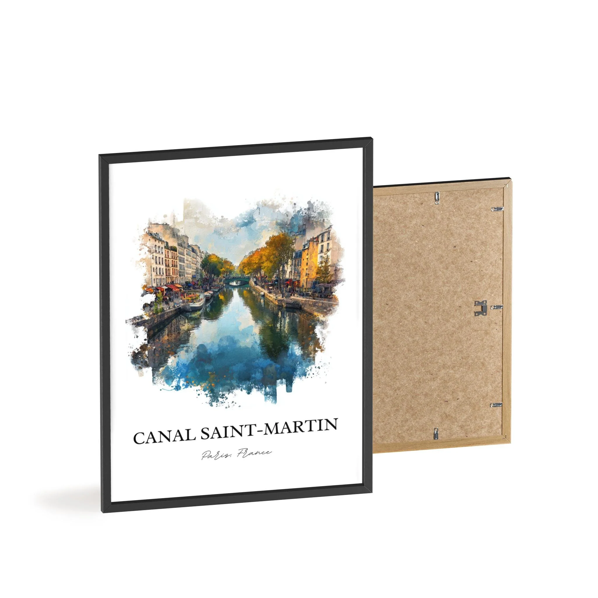 Canal Saint-Martin, France – Watercolor Art Print - Image 10