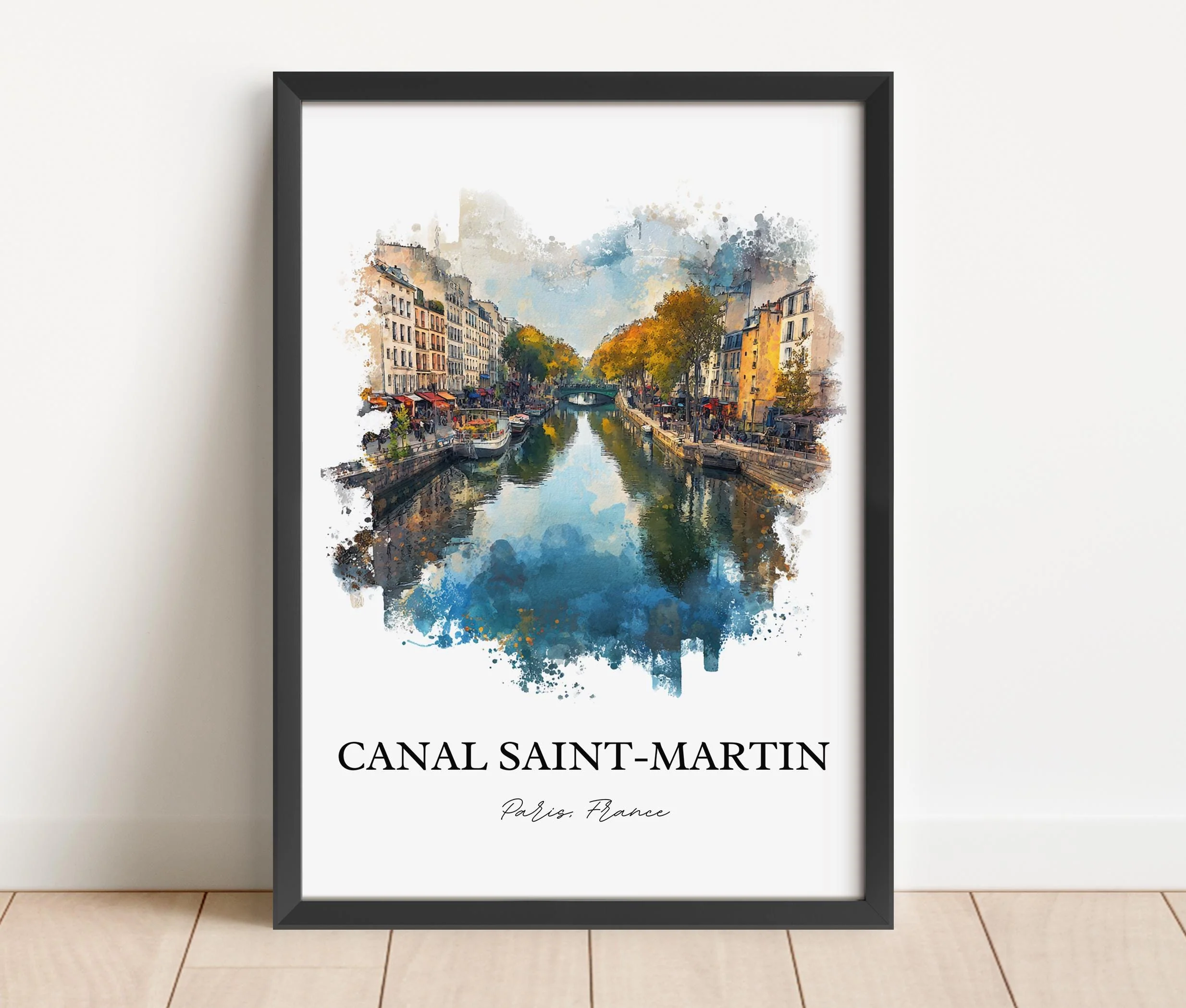 Canal Saint-Martin, France – Watercolor Art Print - Image 6