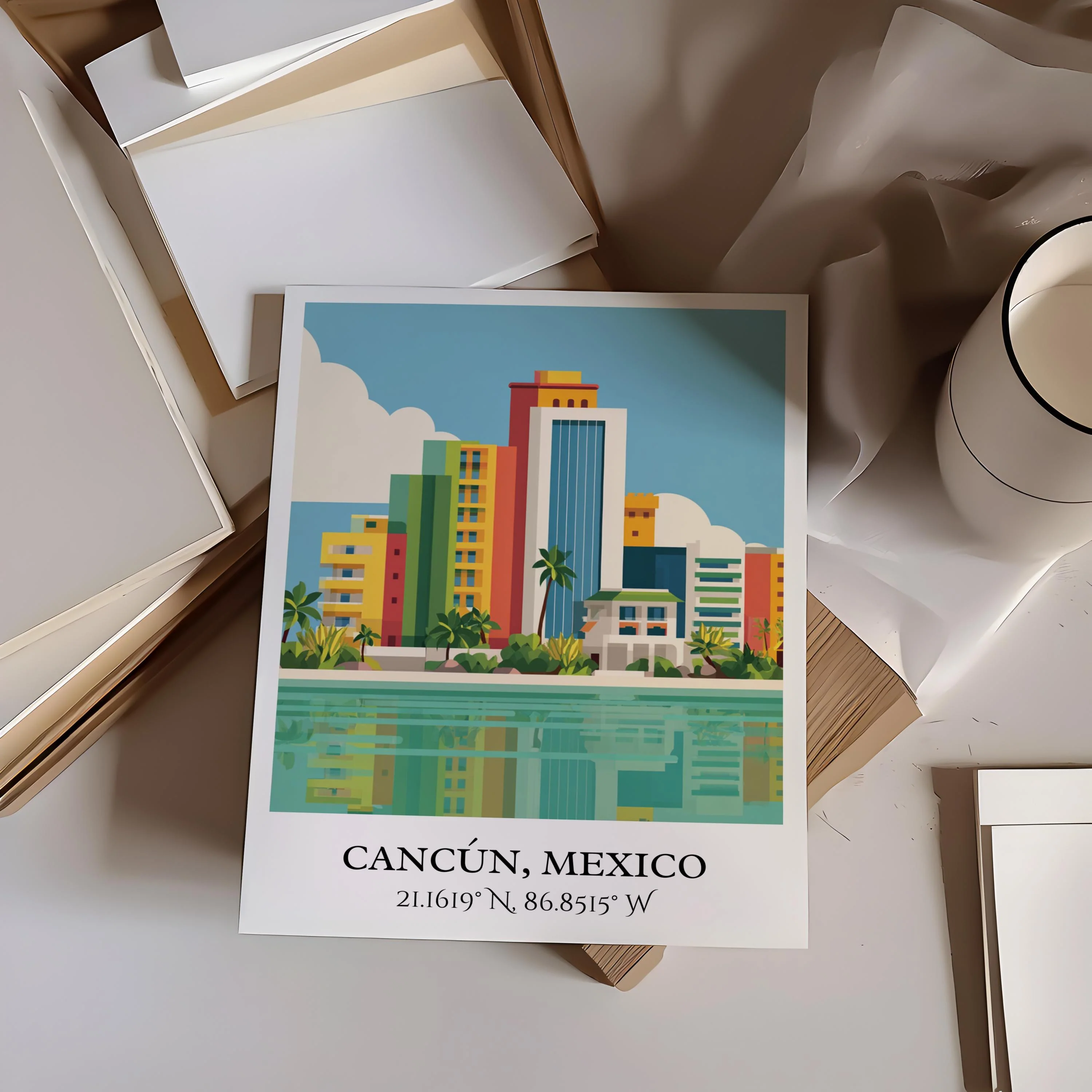 Cancun, Mexico – Watercolor Art Print - Image 4