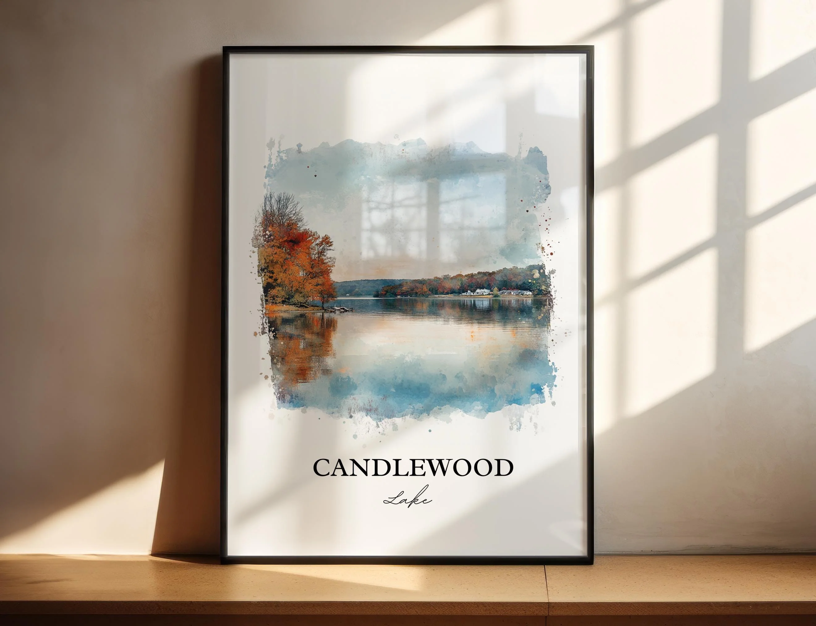 Candlewood Lake, Connecticut – Watercolor Art Print
