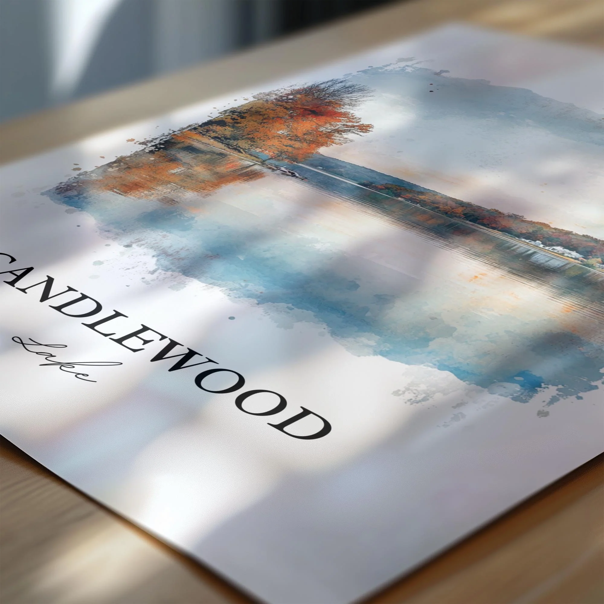 Candlewood Lake, Connecticut – Watercolor Art Print - Image 2