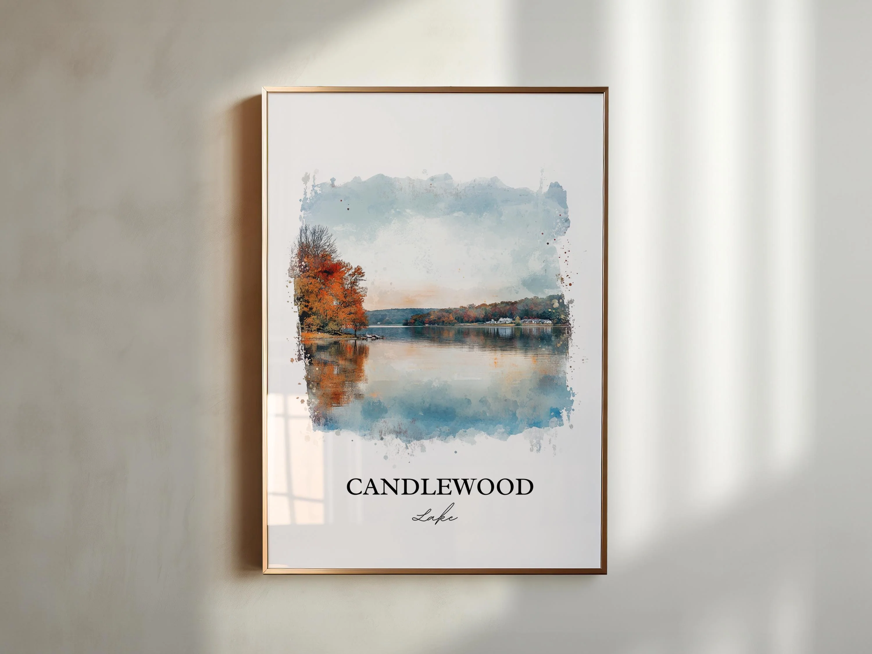 Candlewood Lake, Connecticut – Watercolor Art Print - Image 3