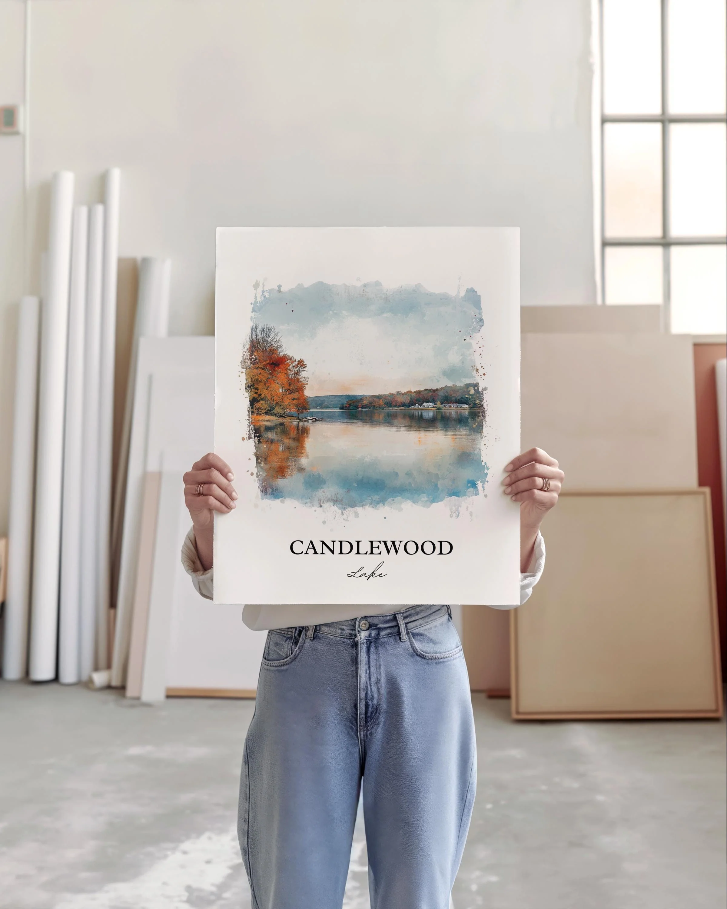 Candlewood Lake, Connecticut – Watercolor Art Print - Image 5