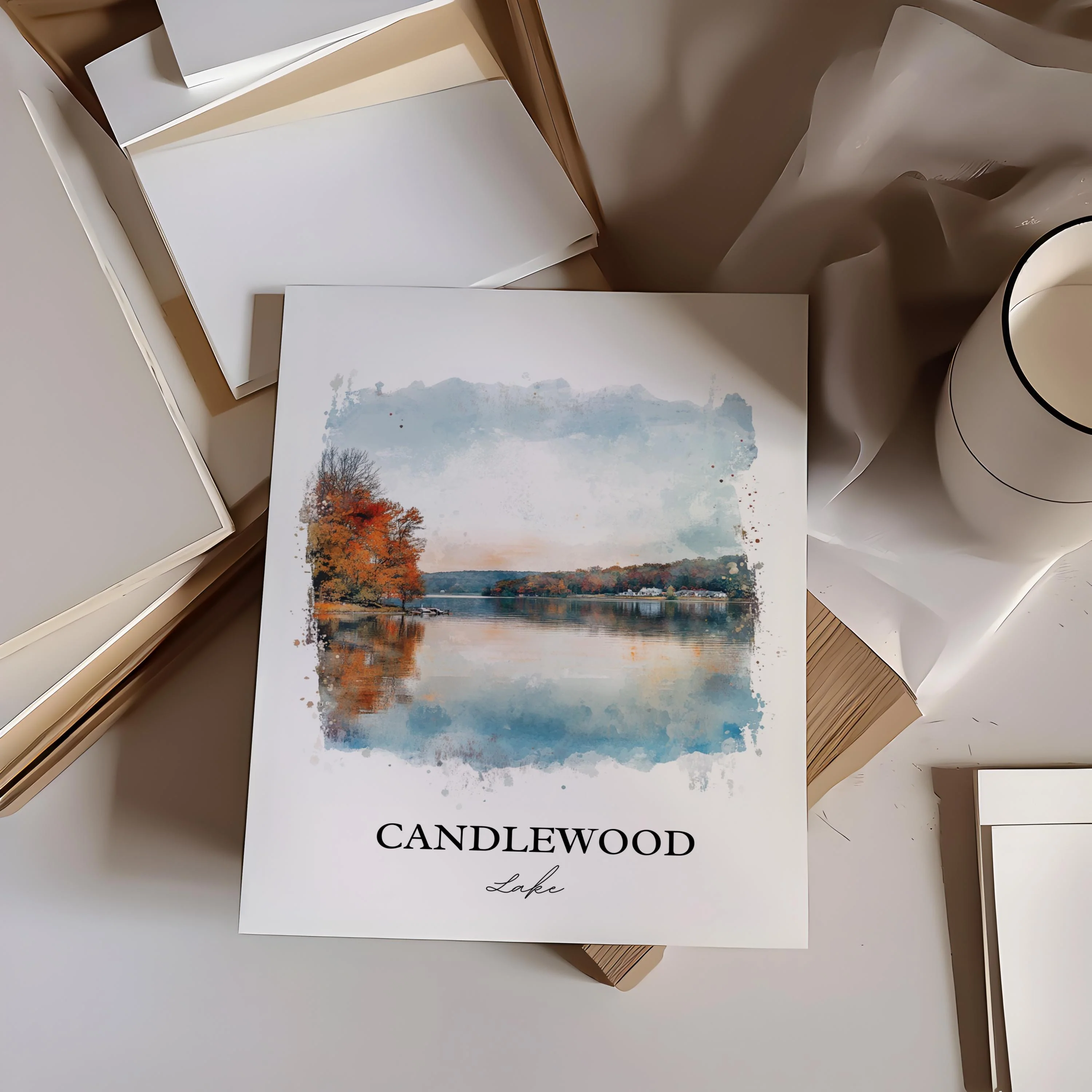 Candlewood Lake, Connecticut – Watercolor Art Print - Image 6