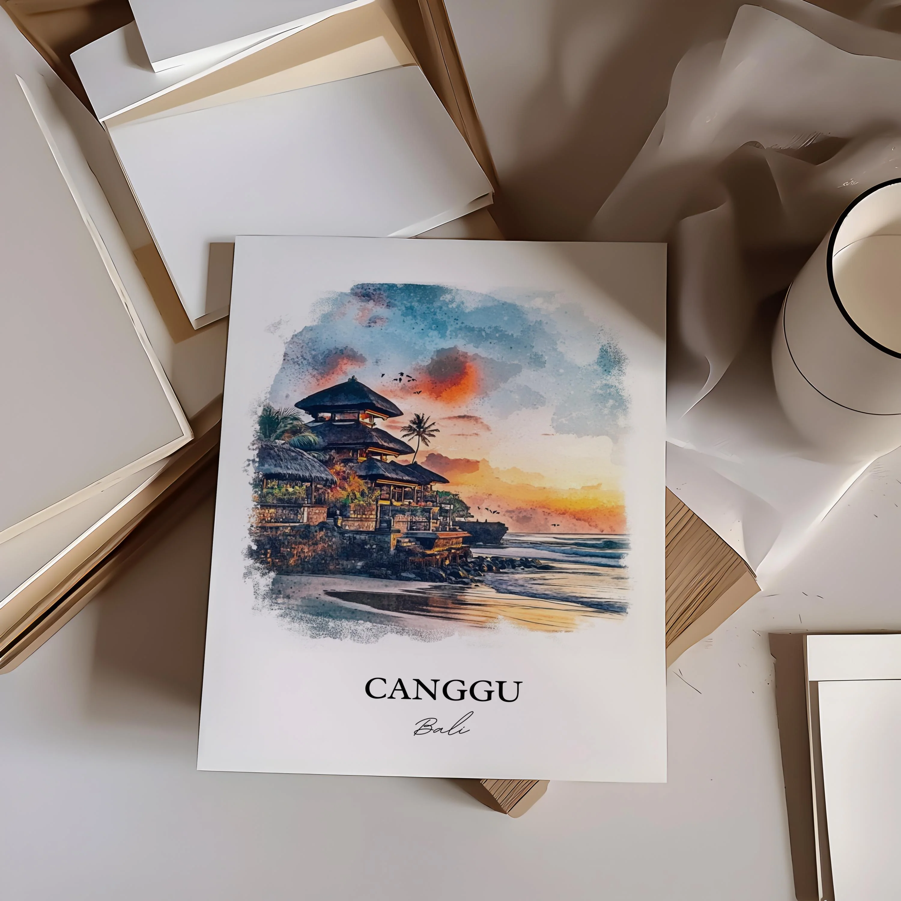 Canggu, Bali – Watercolor Art Print - Image 6