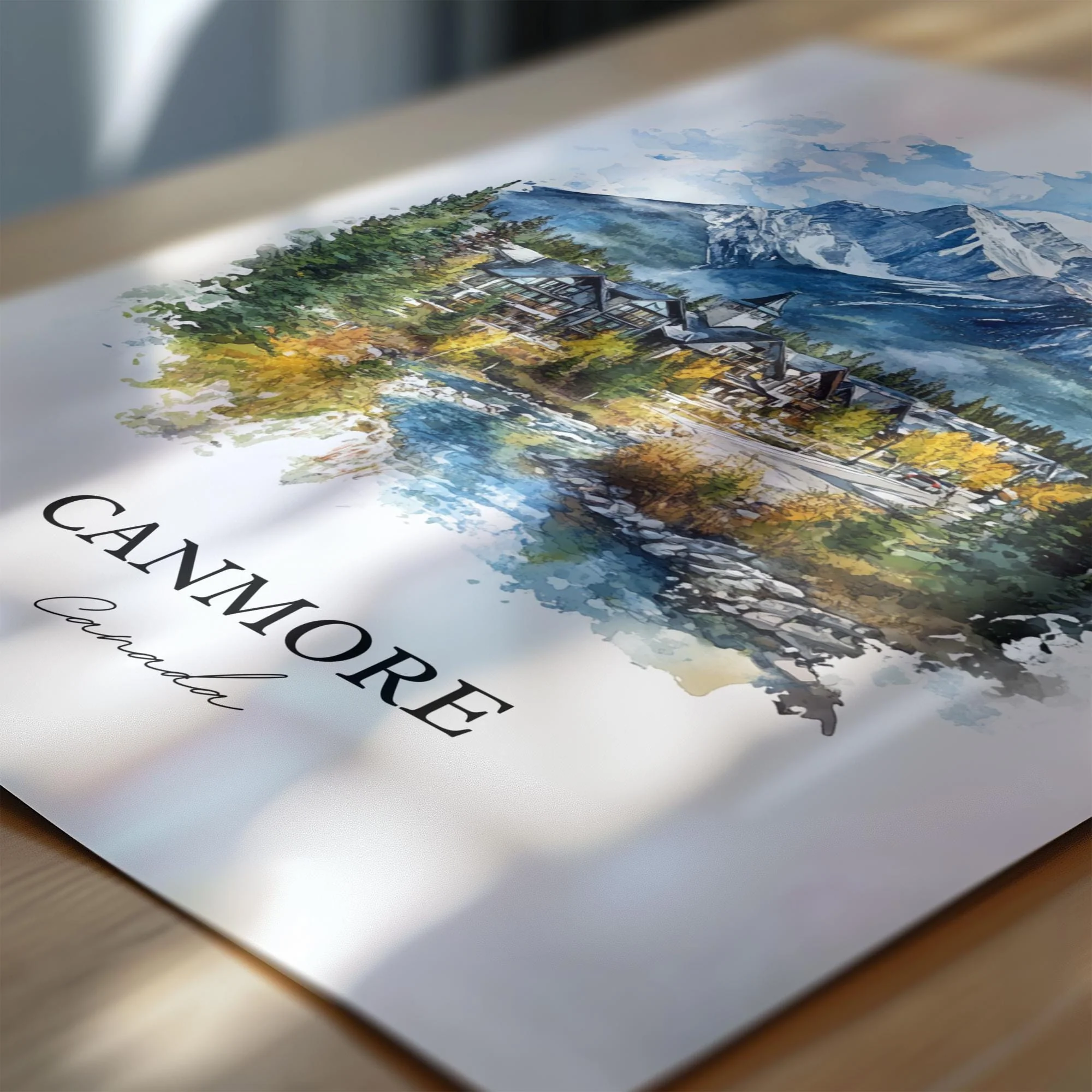 Canmore, Canada – Watercolor Art Print - Image 2