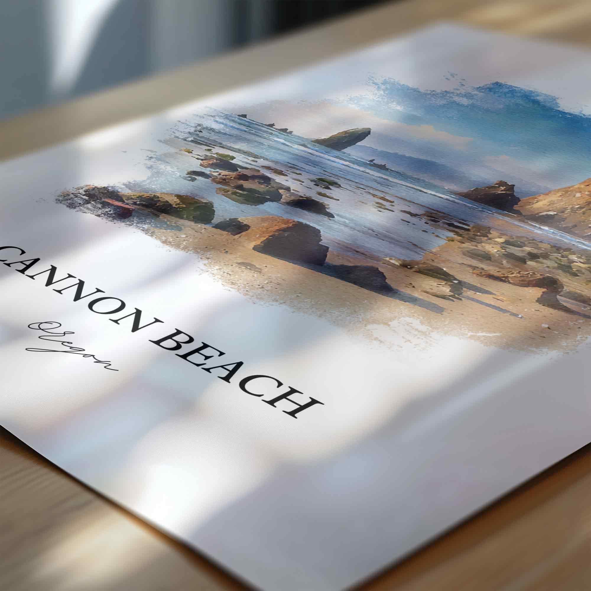 Cannon Beach, Oregon – Watercolor Art Print - Image 2