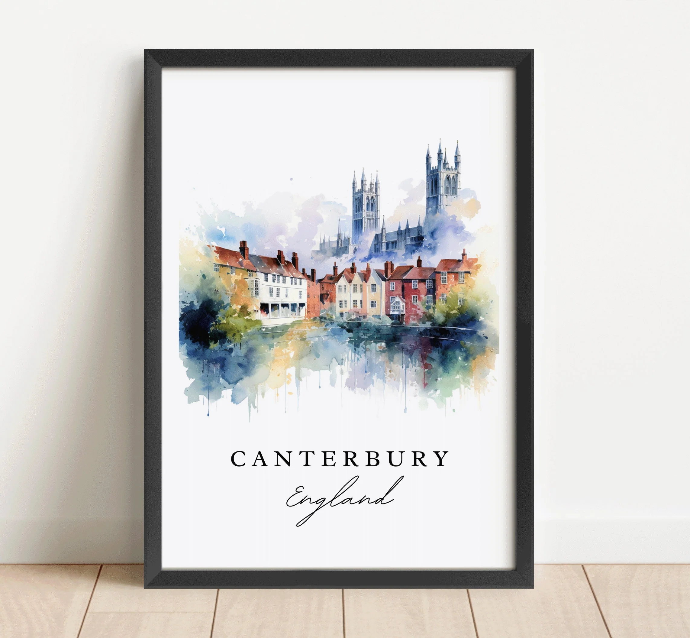 Canterbury, England – Watercolor Art Print