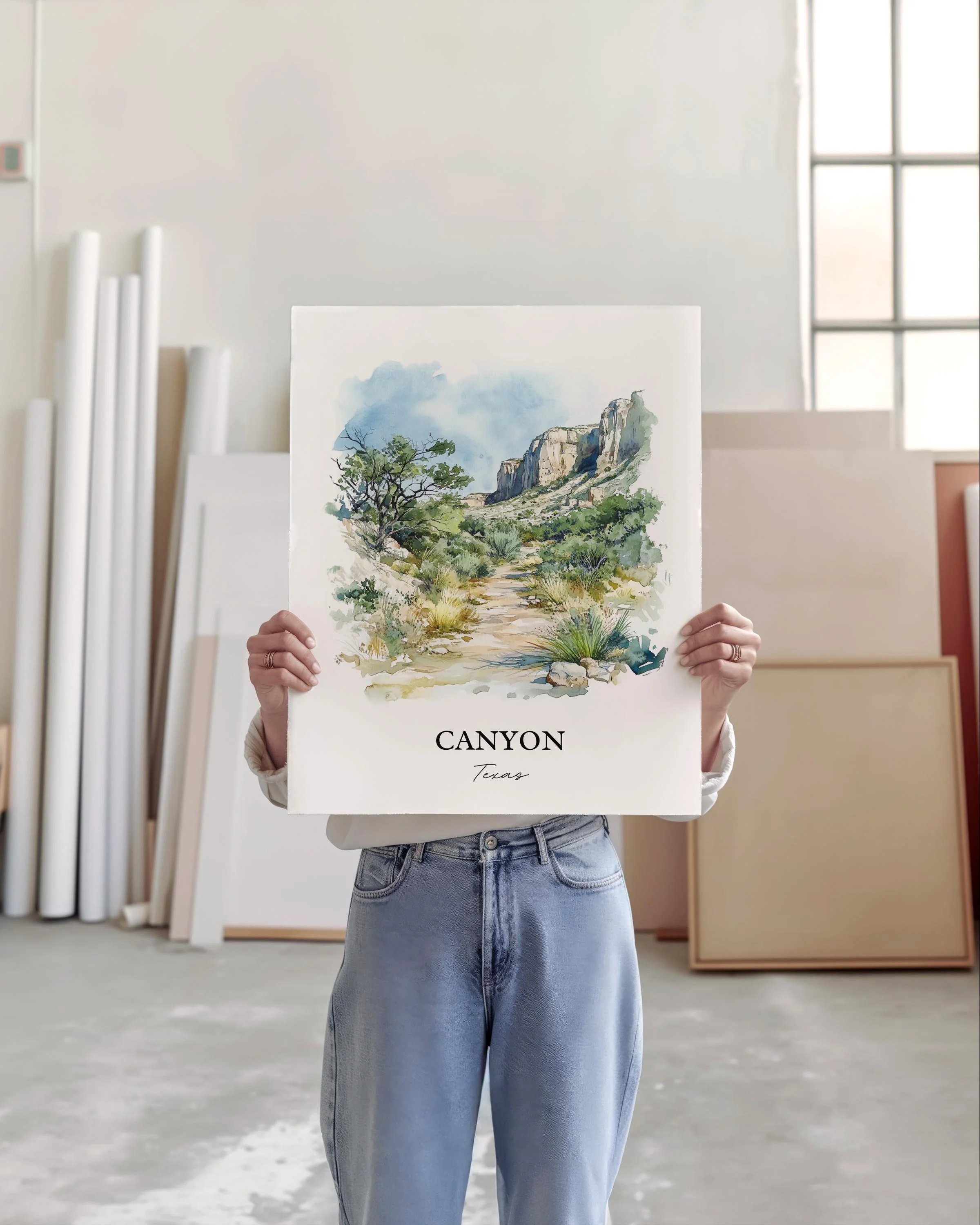 Canyon, Texas, USA – Watercolor Art Print - Image 3
