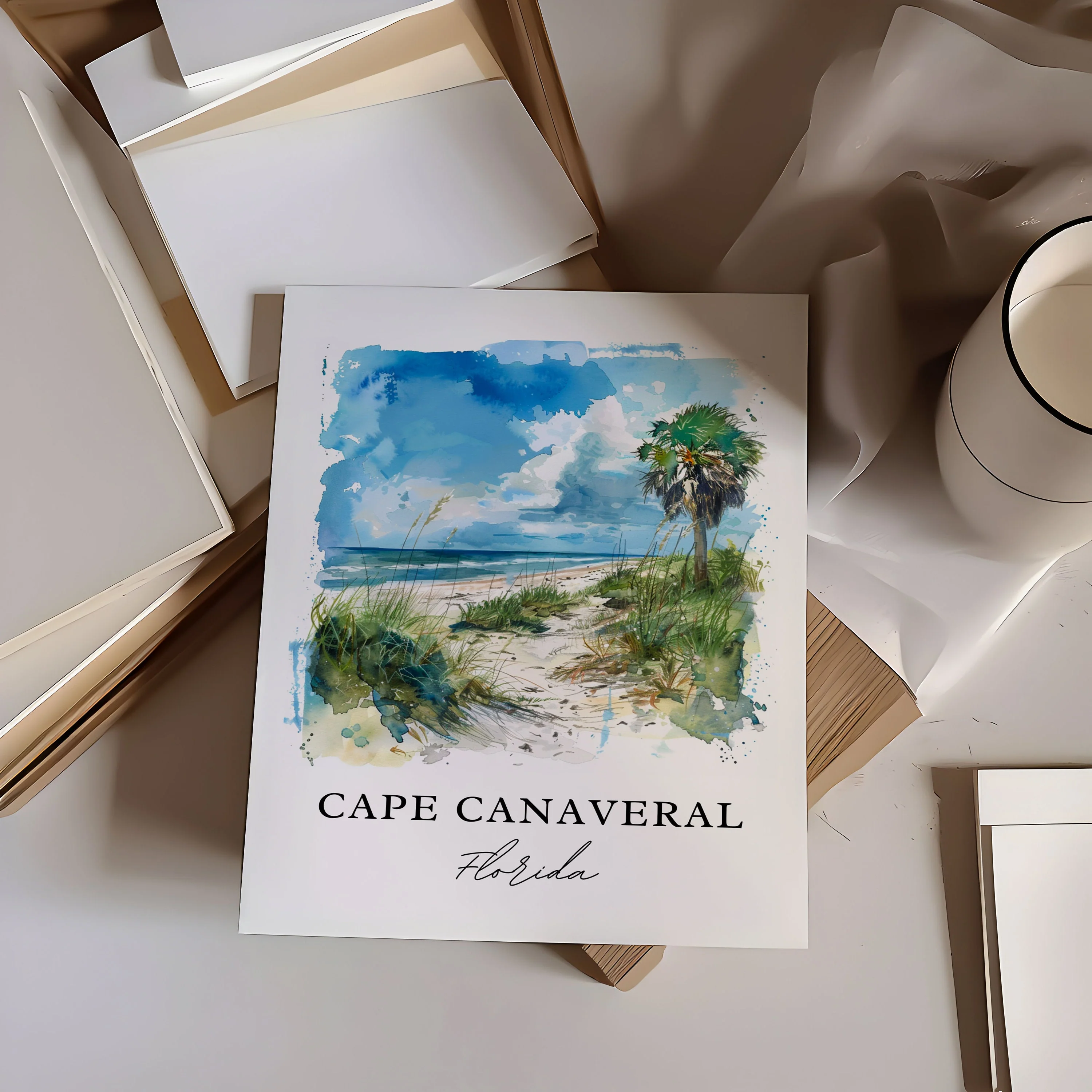 Cape Canaveral, USA – Watercolor Art Print - Image 2
