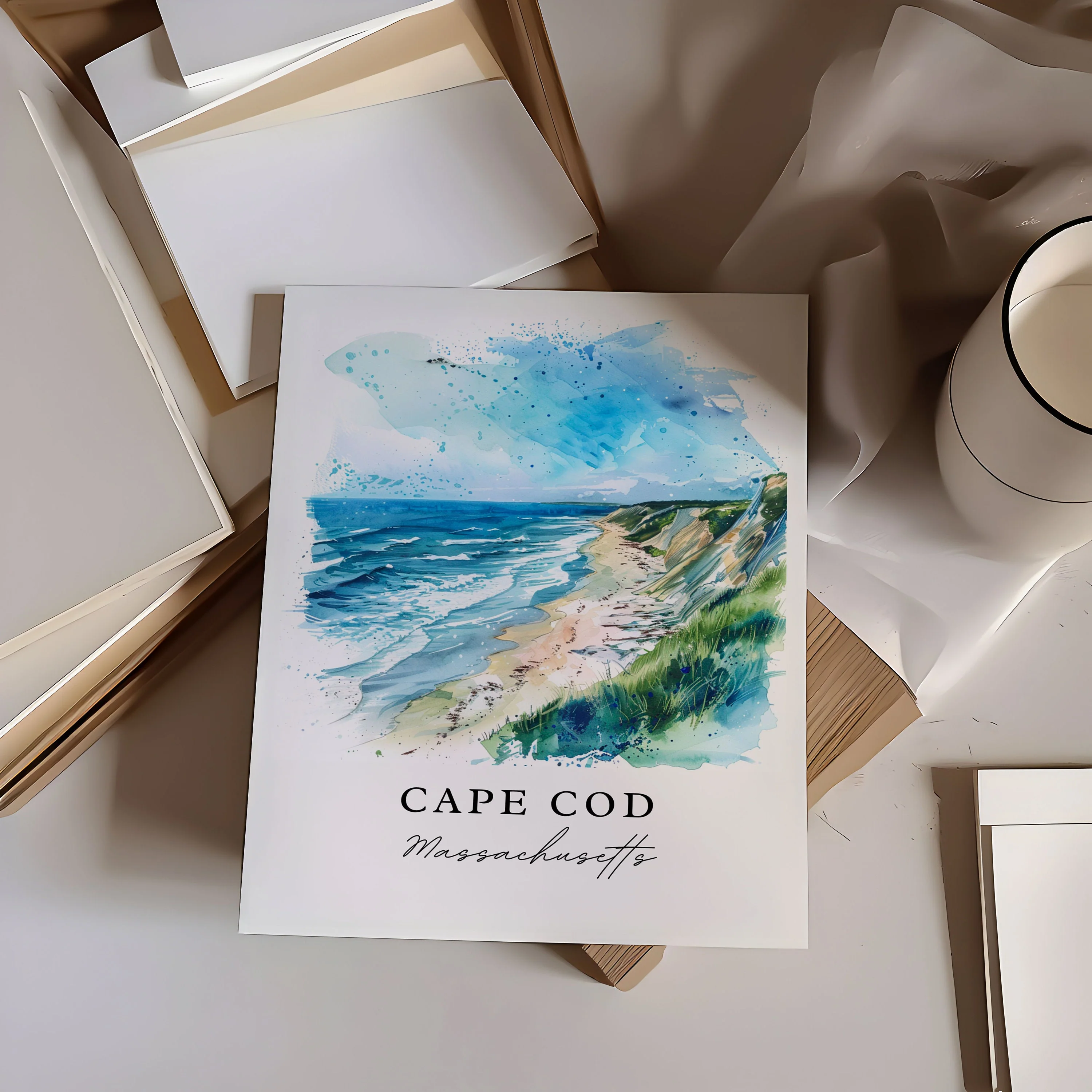 Cape Cod, Massachusetts – Watercolor Art Print - Image 3