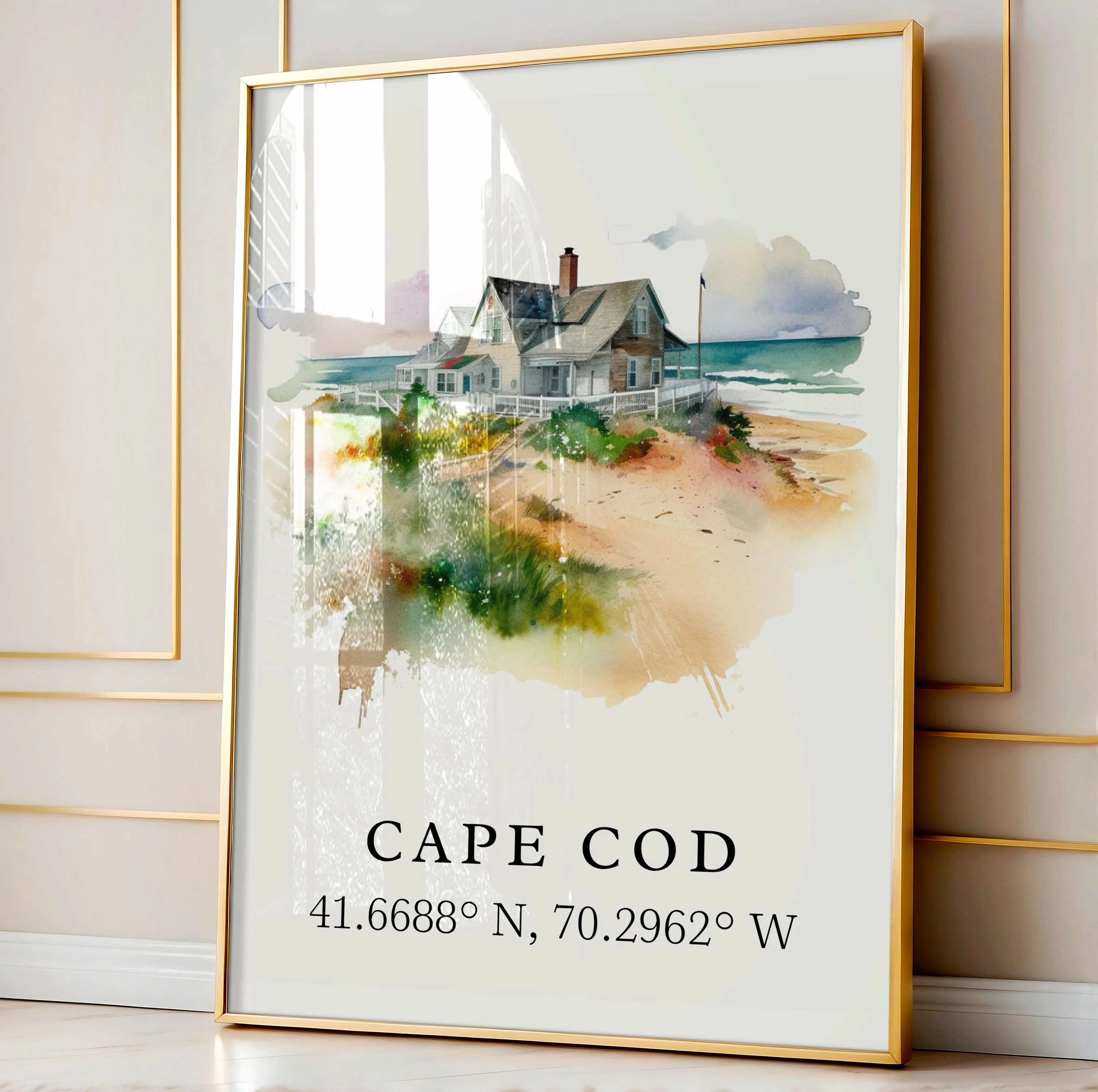 Cape Cod, MA, USA – Watercolor Art Print - Image 4