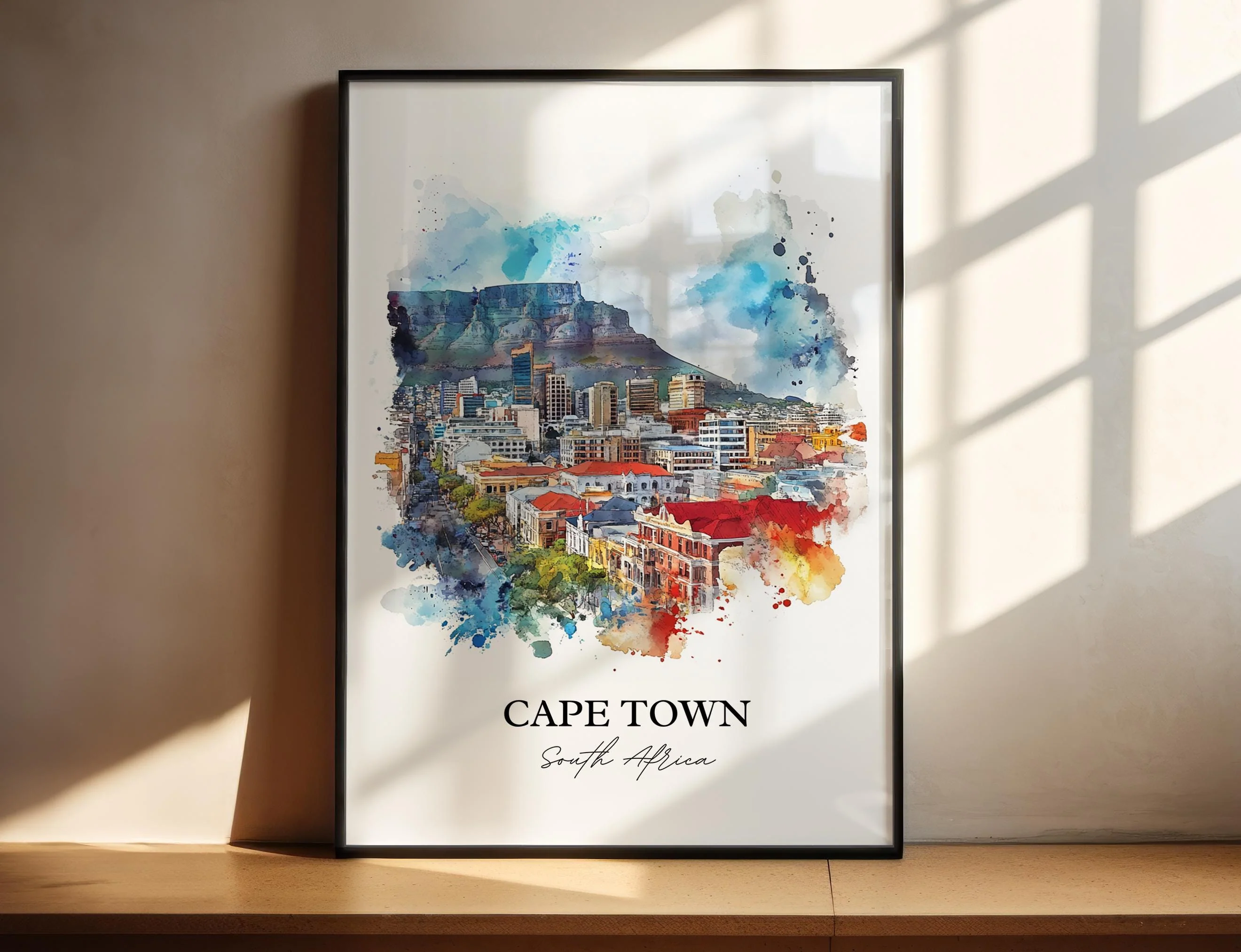 Cape Town, South Africa – Watercolor Art Print