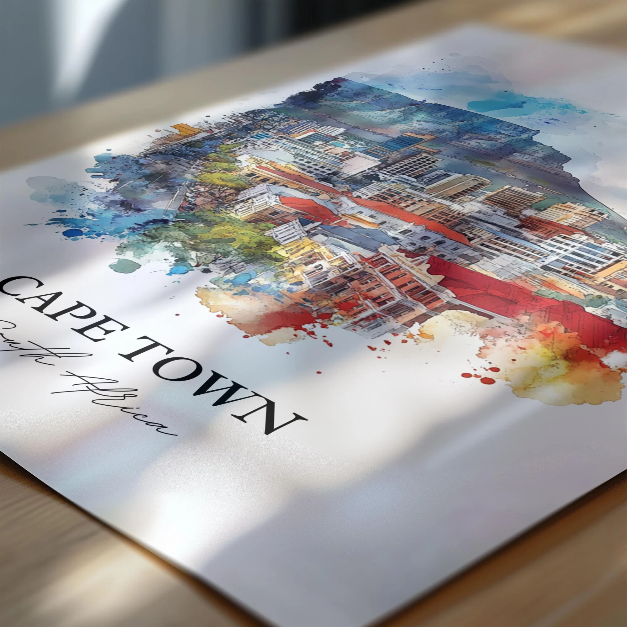 Cape Town, South Africa – Watercolor Art Print - Image 2