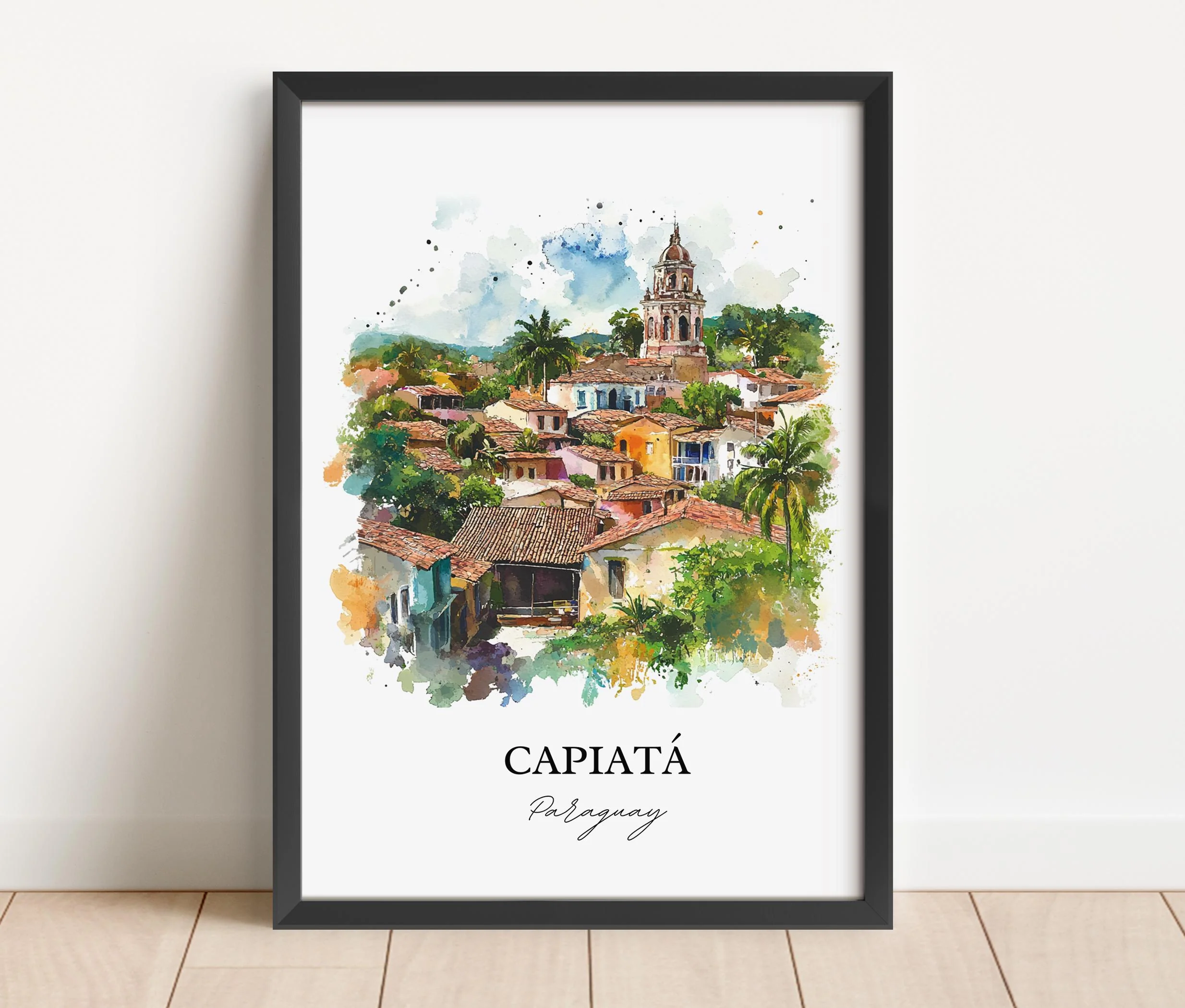 Capiatá, Paraguay – Watercolor Art Print - Image 3