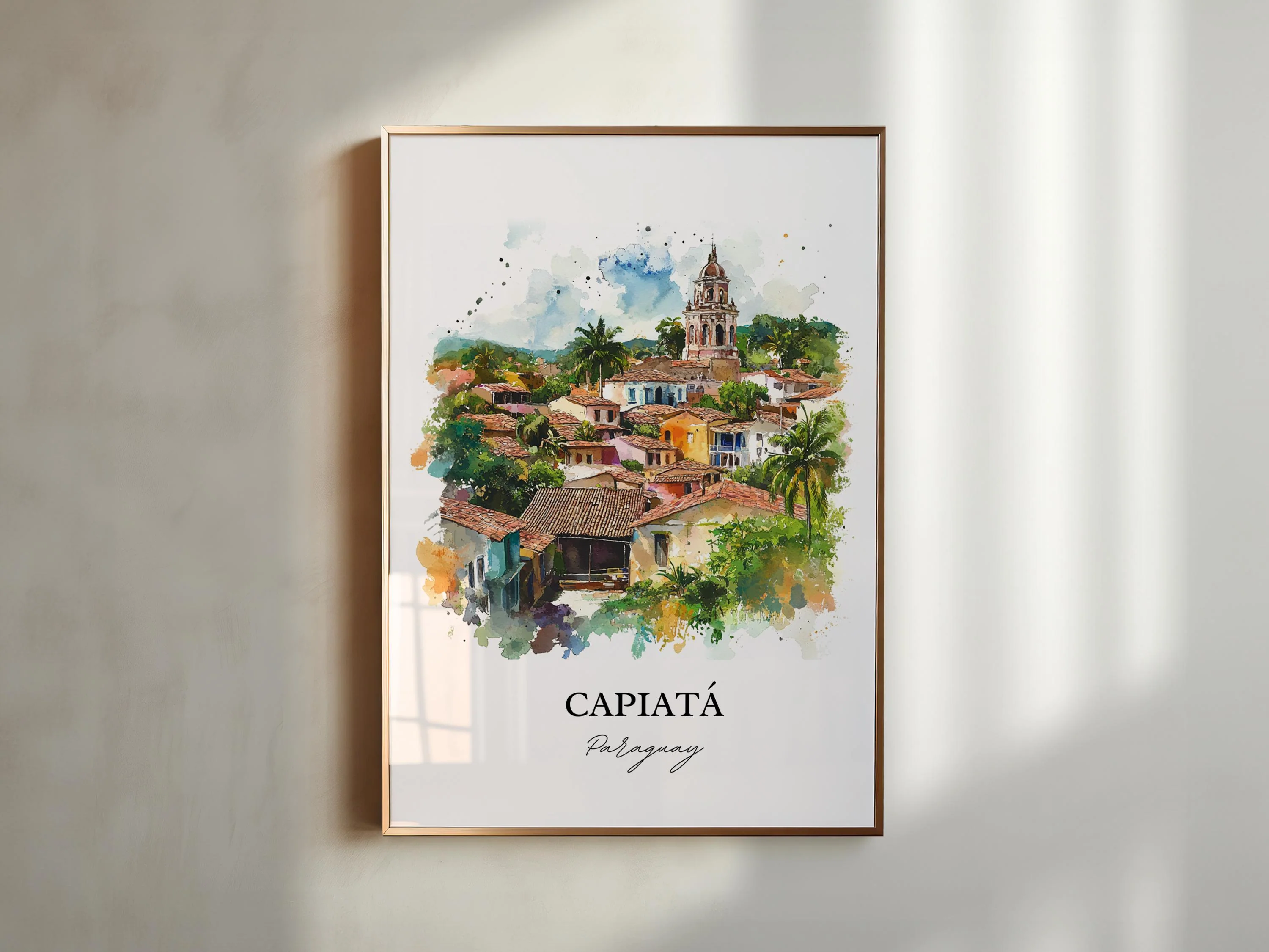 Capiatá, Paraguay – Watercolor Art Print - Image 4